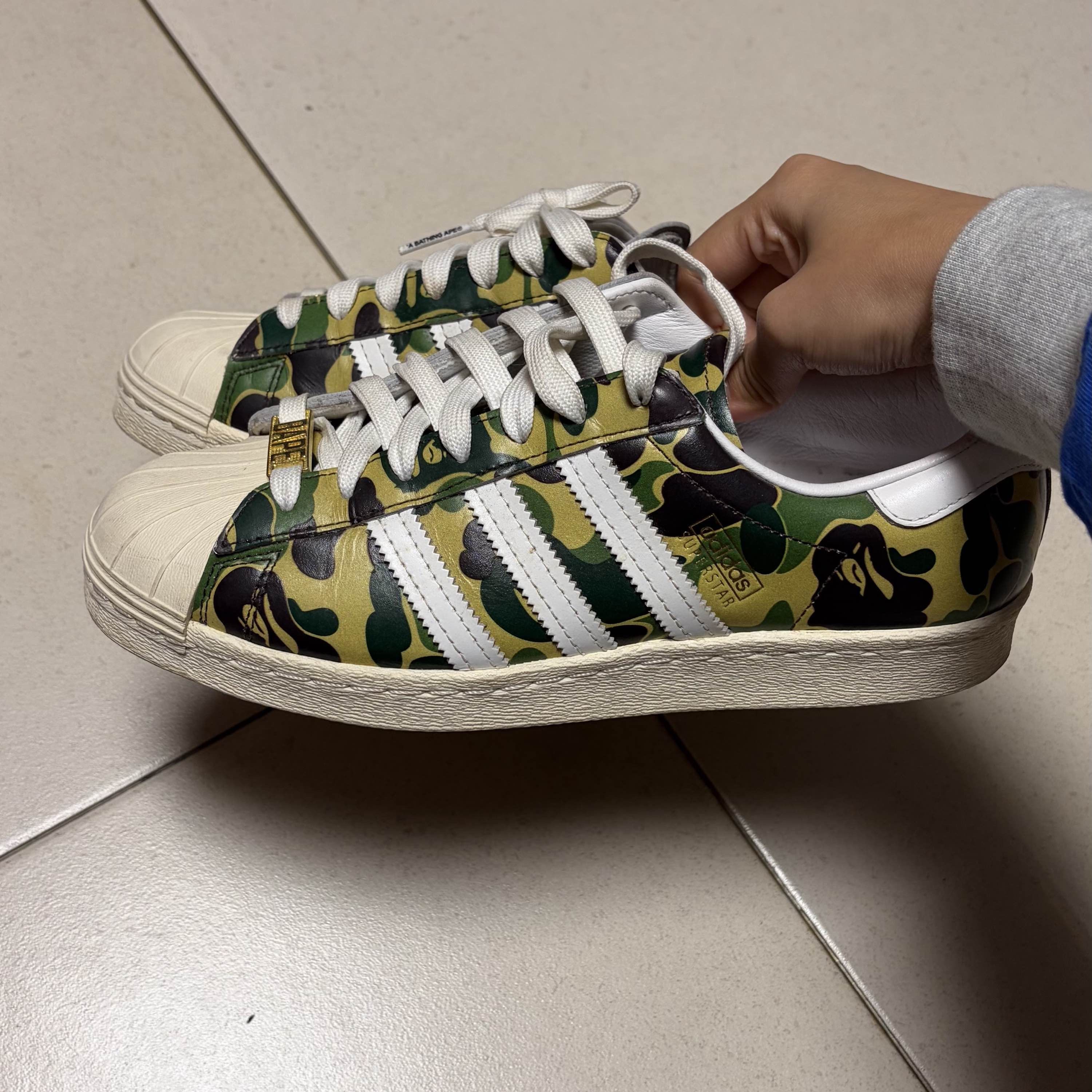 Adidas Adidas x A BATHING APE Superstar 80s Camo Sneakers US 7.5 Size US 7 / EU 40 - 6 Thumbnail