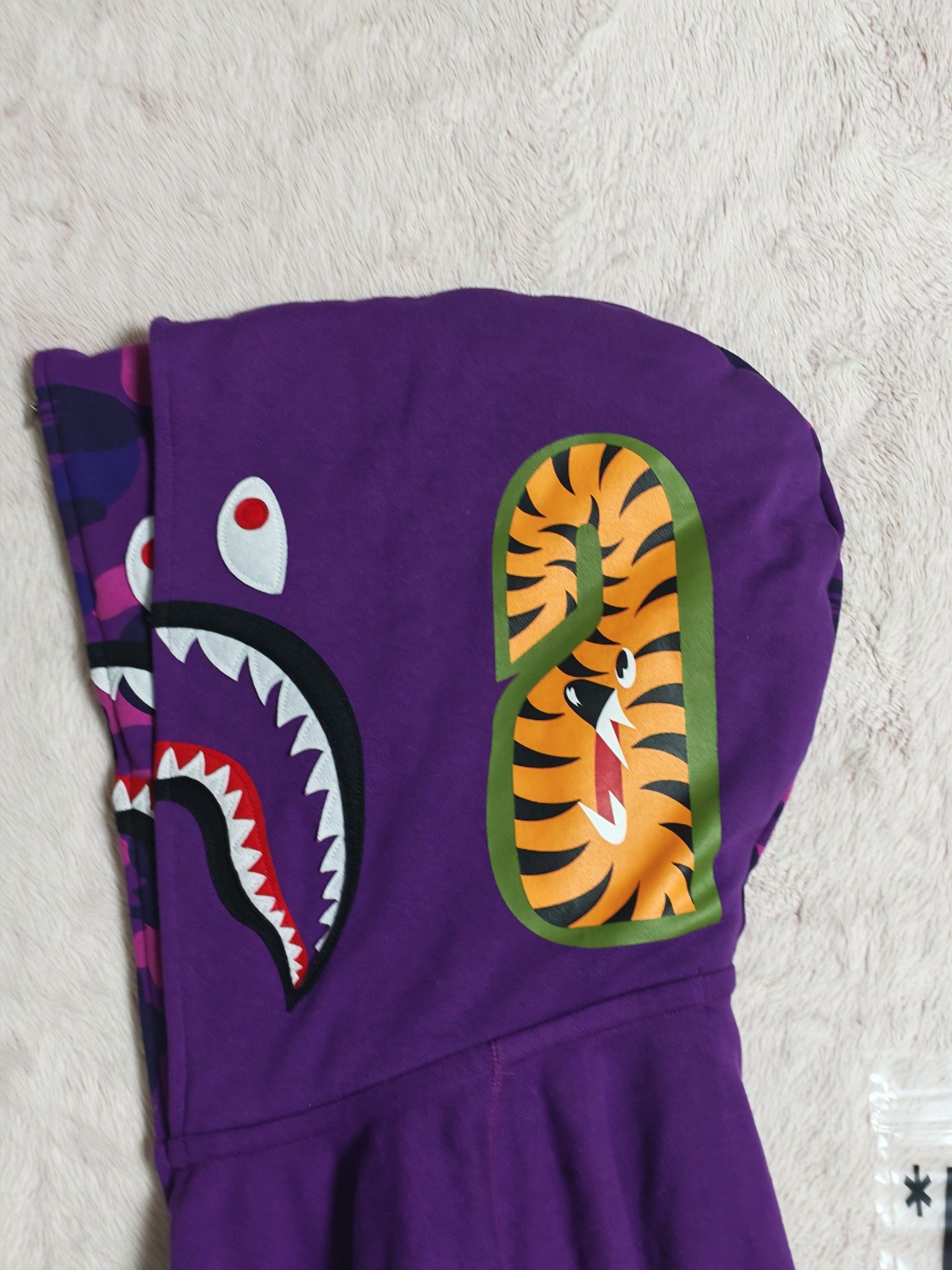 Bape A Bathing Ape Purple Camo Shark Full Zip Hoodie Size L Size US L / EU 52-54 / 3 - 6 Thumbnail