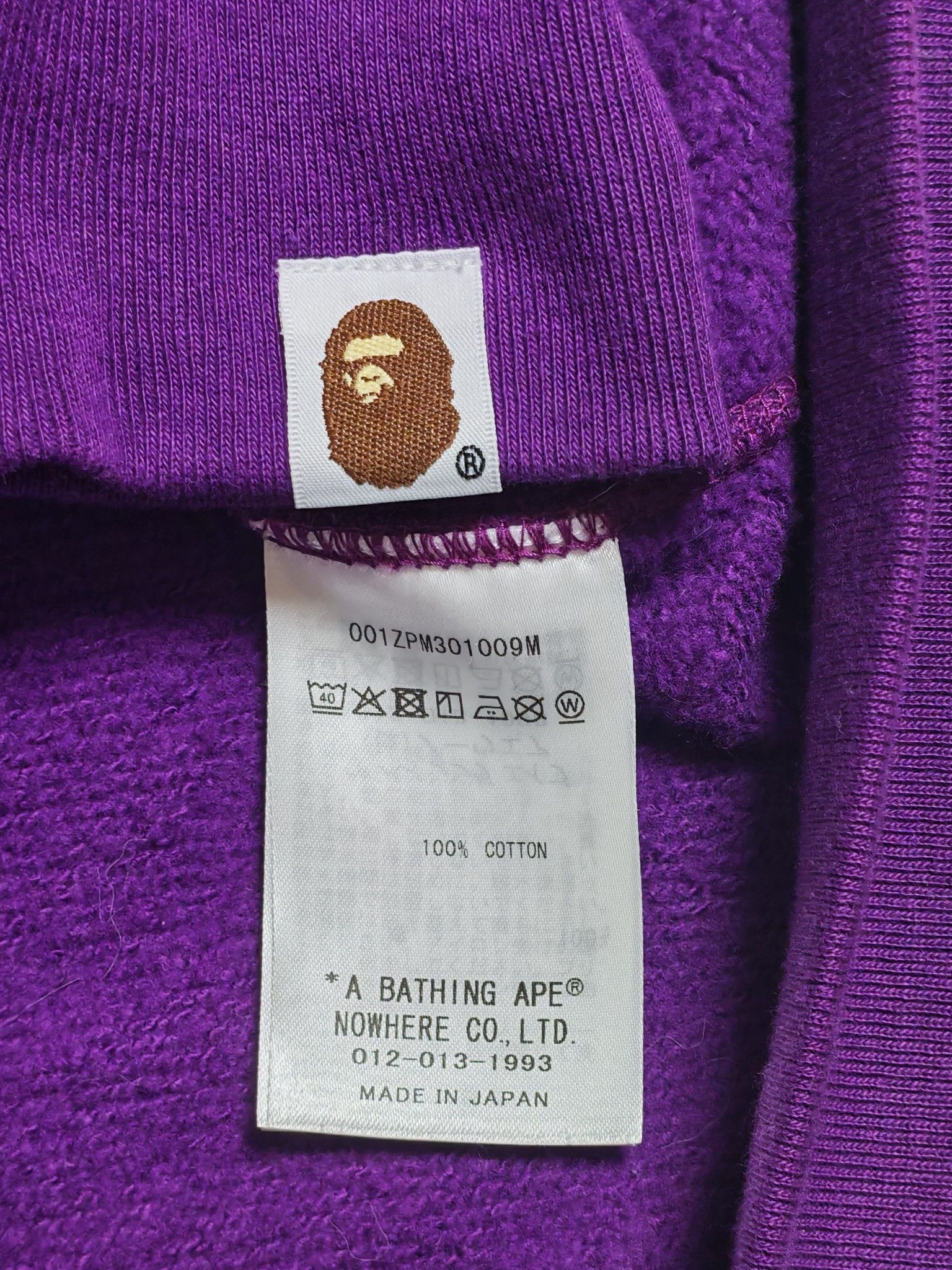 Bape A Bathing Ape Purple Camo Shark Full Zip Hoodie Size L Size US L / EU 52-54 / 3 - 4 Thumbnail