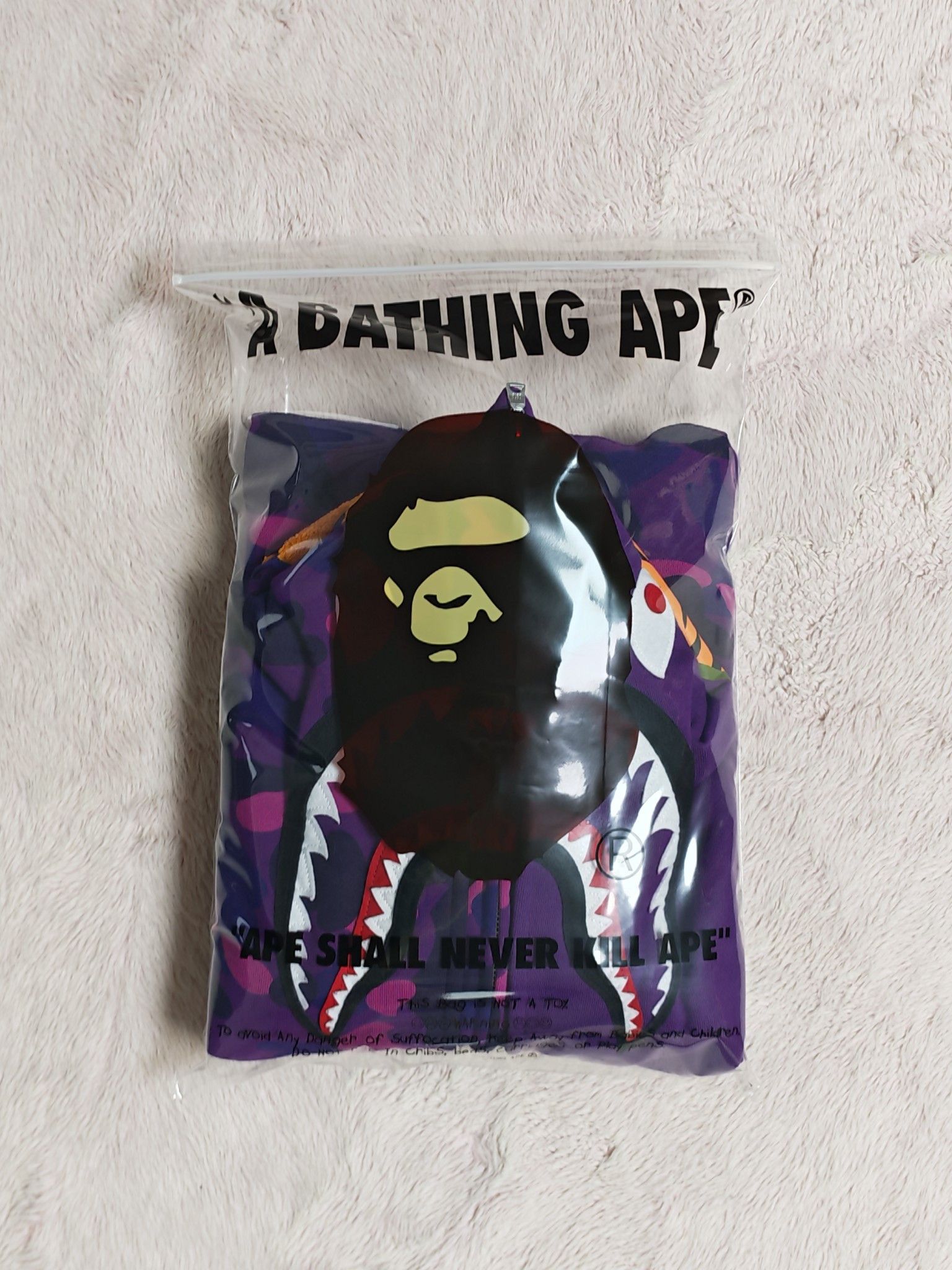 Bape A Bathing Ape Purple Camo Shark Full Zip Hoodie Size L Size US L / EU 52-54 / 3 - 9 Thumbnail