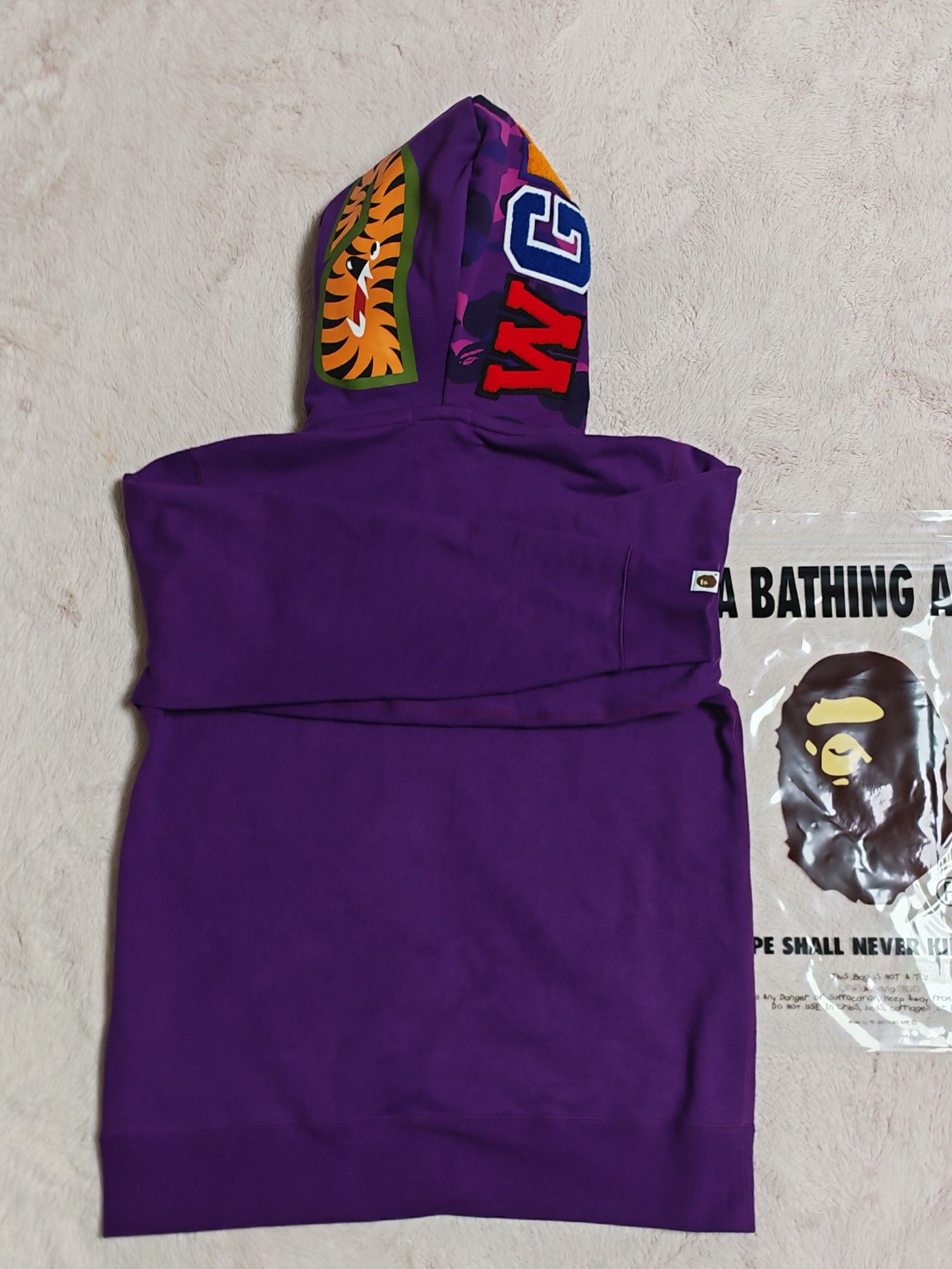 Bape A Bathing Ape Purple Camo Shark Full Zip Hoodie Size L Size US L / EU 52-54 / 3 - 2 Thumbnail