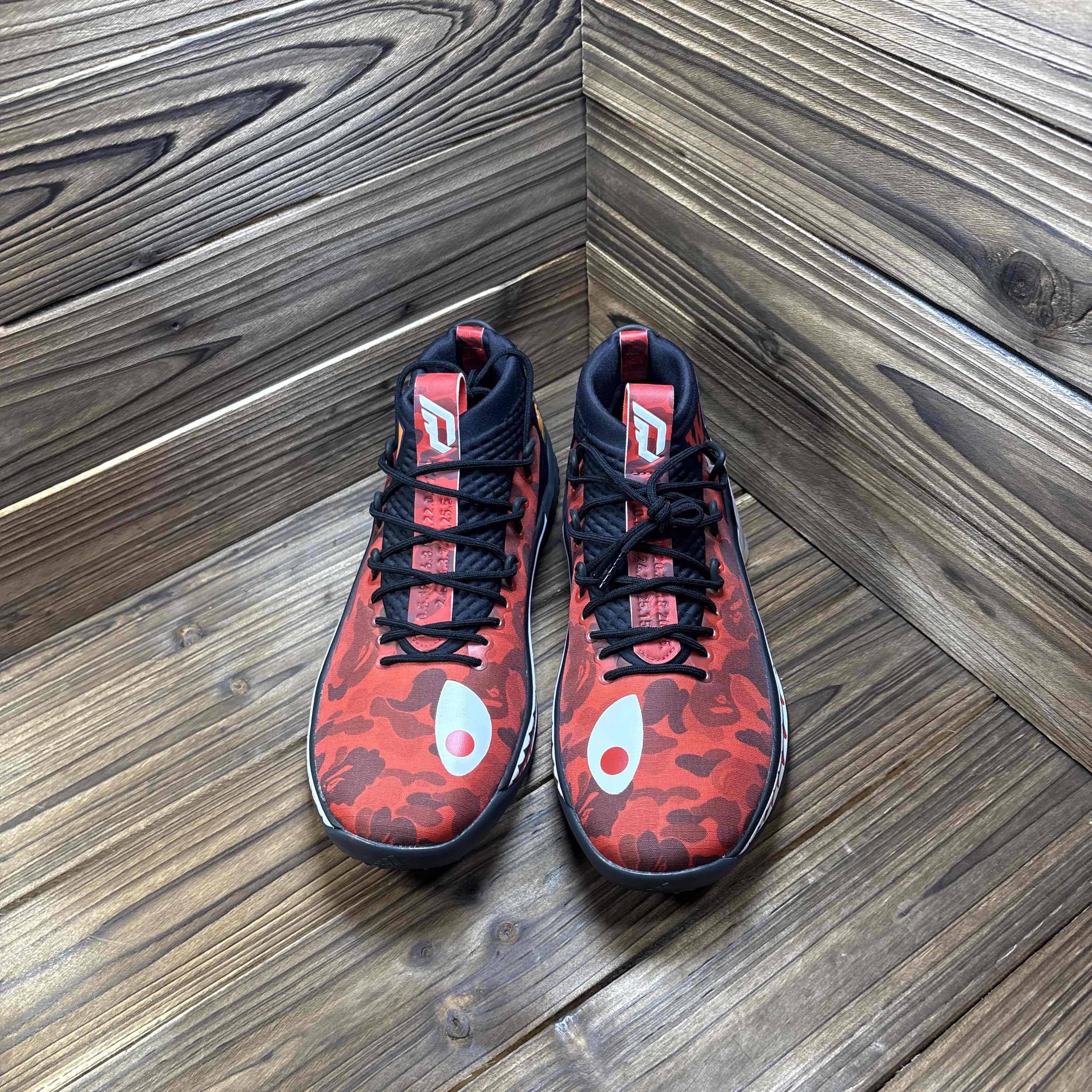 Adidas Adidas x Bape D Lillard 4 Red Camo Sneakers US 11 Size US 12 / EU 45 - 7 Thumbnail