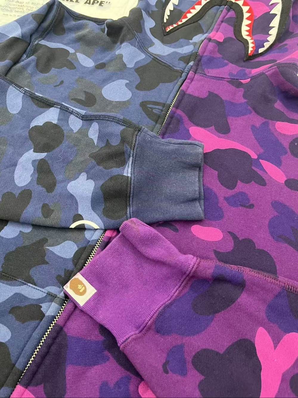 Bape A Bathing Ape Split Camo Shark Hoodie US XL Size US XL / EU 56 / 4 - 7 Thumbnail