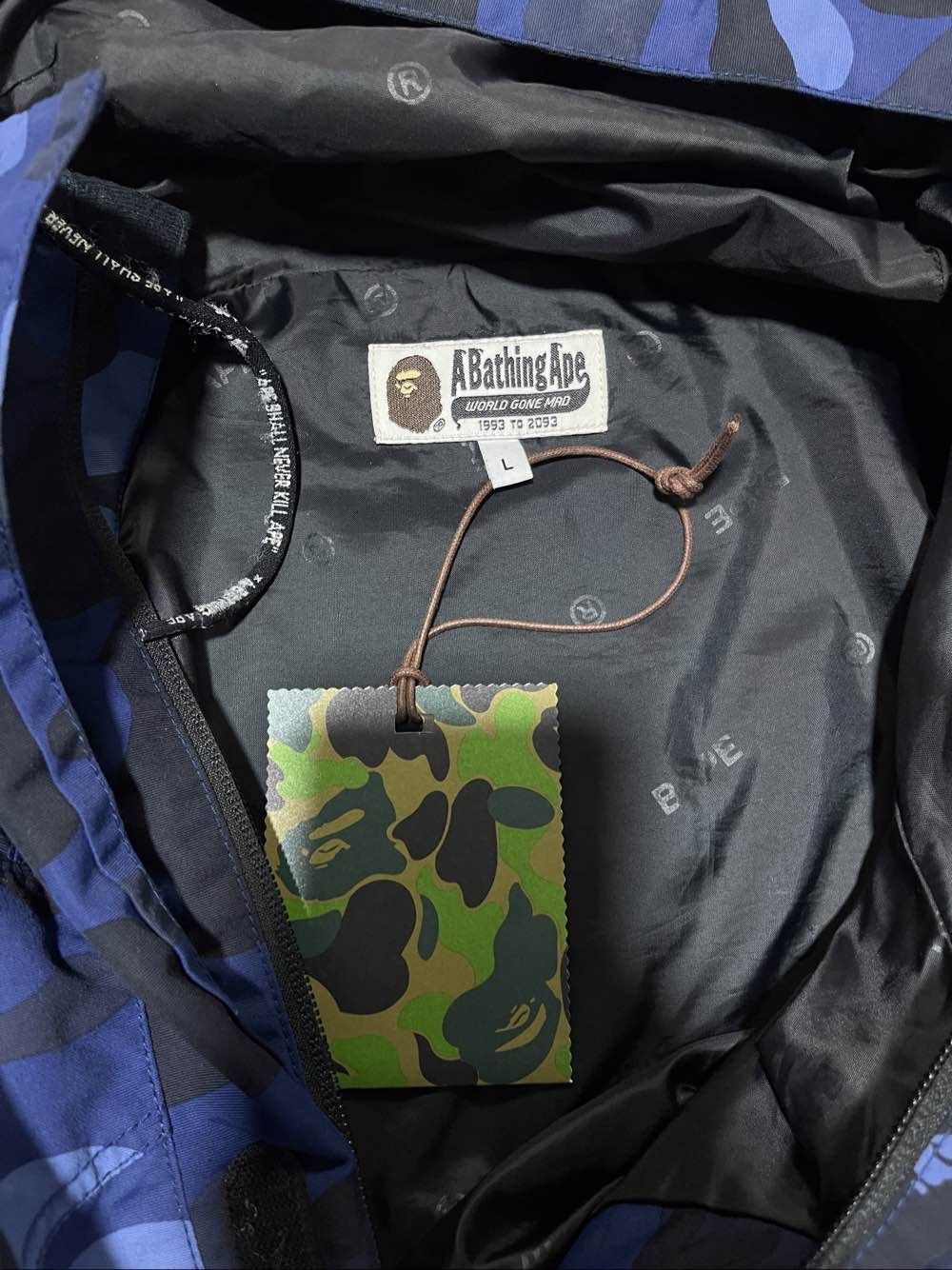 Bape A BATHING APE Blue Camo Zip Up Jacket Size L Size US L / EU 52-54 / 3 - 3 Thumbnail