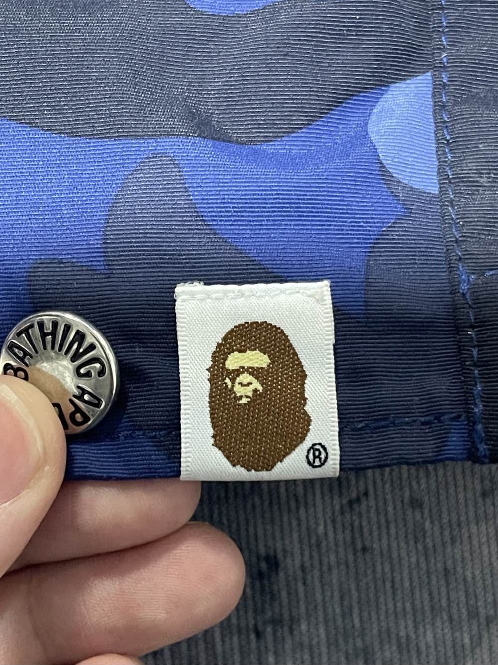 Bape A BATHING APE Blue Camo Zip Up Jacket Size L Size US L / EU 52-54 / 3 - 5 Thumbnail