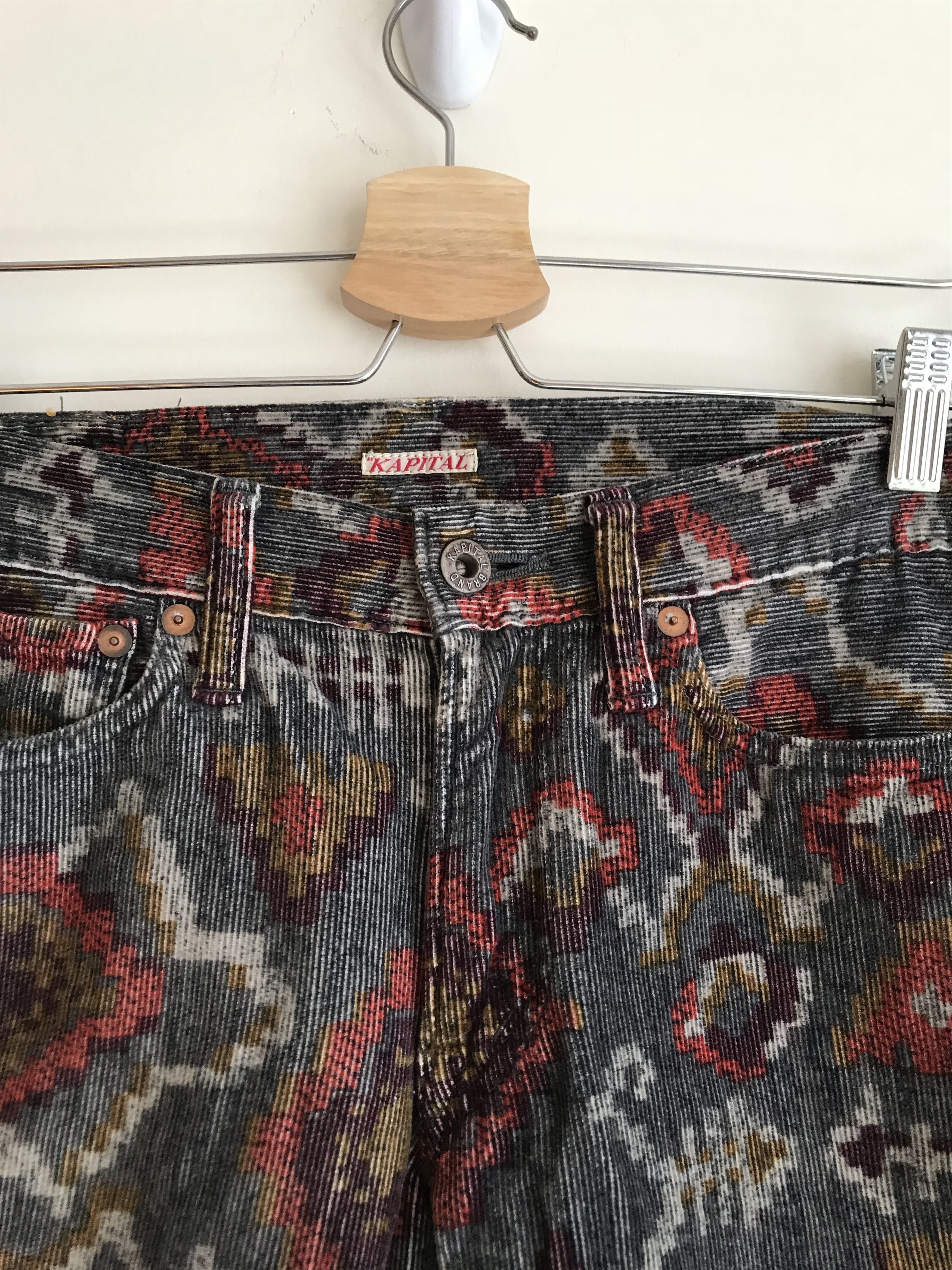 Kapital Geometric Print Corduroy Trousers Size US 30 / EU 46 - 2 Thumbnail