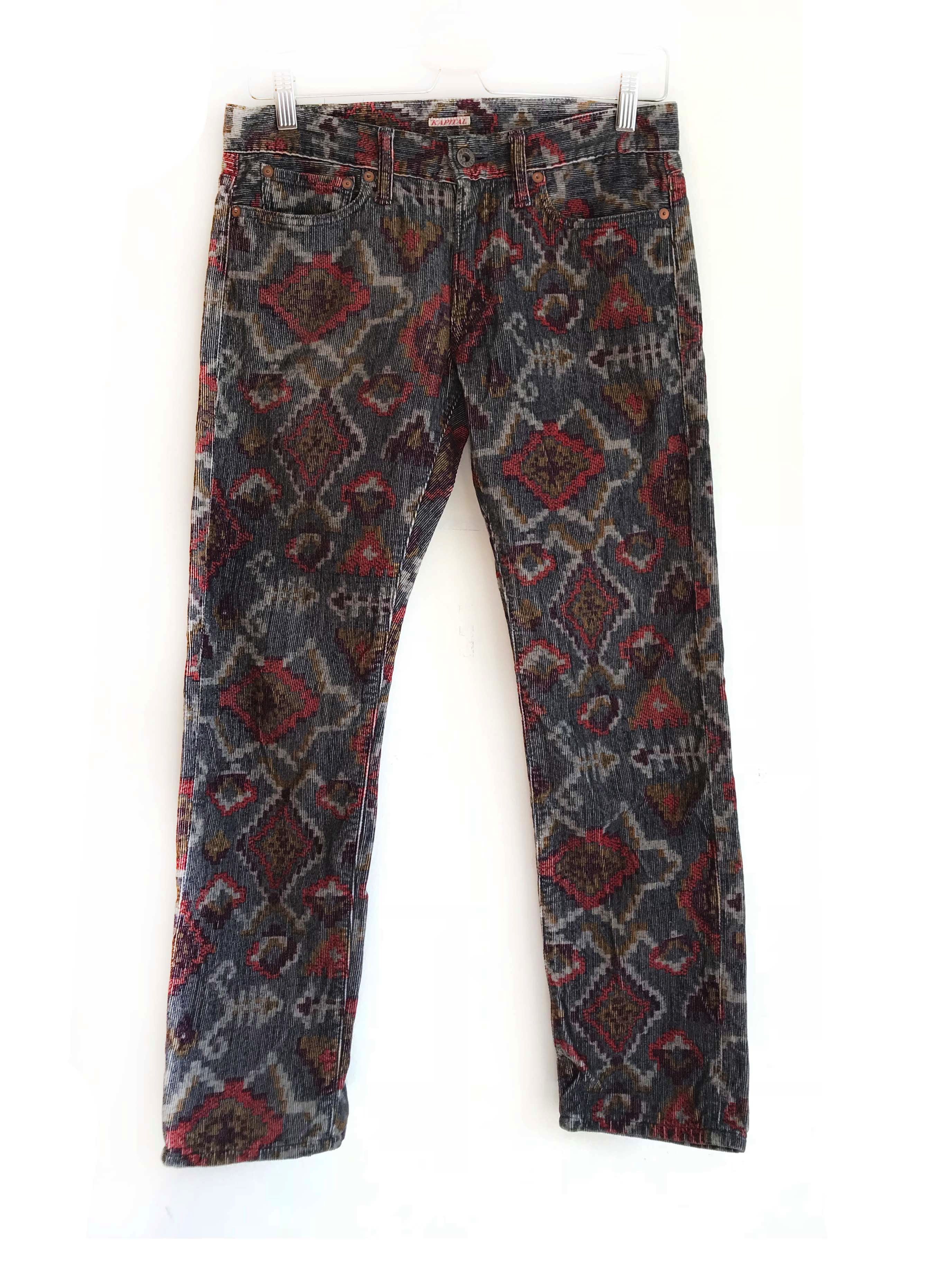 Kapital Geometric Print Corduroy Trousers Size US 30 / EU 46 - 1 Thumbnail