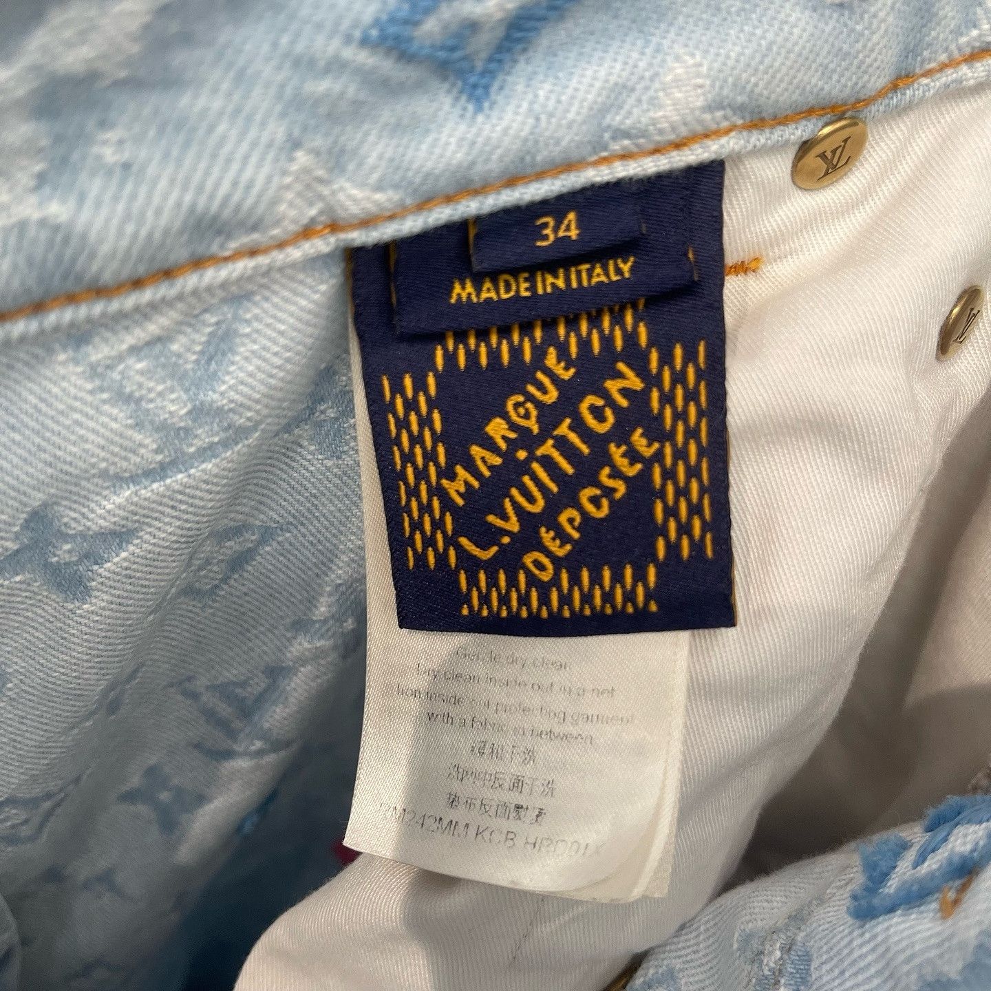 Louis Vuitton Louis Vuitton Monogram Embroidered Denim Jeans Size 34 Size US 34 / EU 50 - 4 Thumbnail