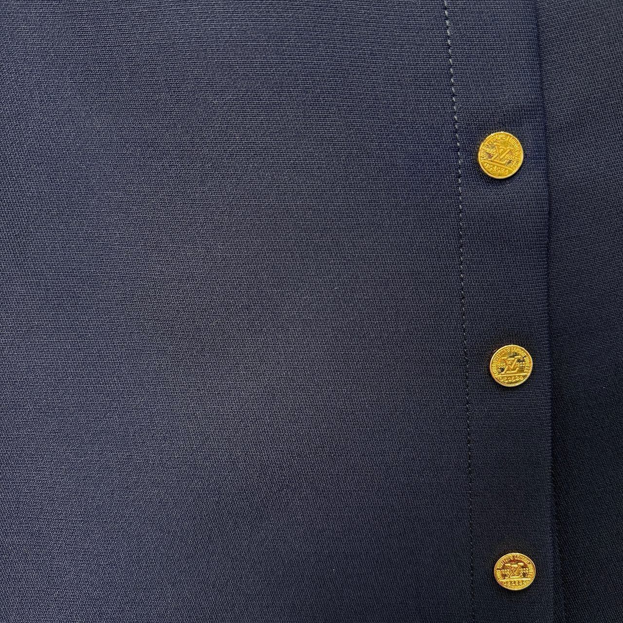 Louis Vuitton Louis Vuitton Gold Button Navy Skirt Size 34 Size 24" / US 00 / IT 34 - 7 Thumbnail