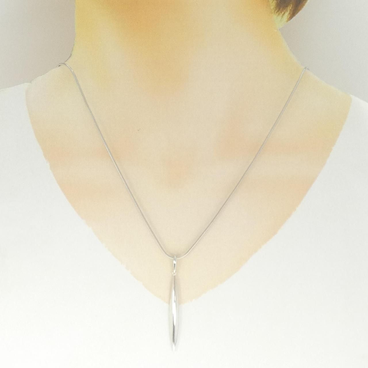 Tiffany & Co. Tiffany & Co. Tiffany Feather 750 White Gold Necklace Precious Metal Necklace DUTY FREE for USA Size ONE SIZE - 6 Thumbnail