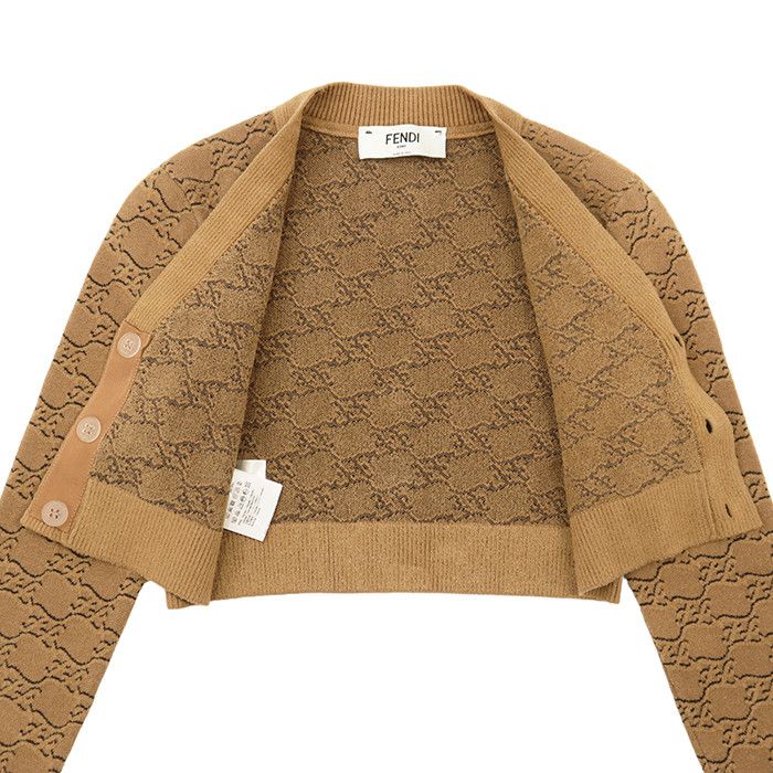 Fendi Fendi Fendi Calligraphy Short Cardigan Knitwear Textile Tops DUTY FREE for USA Size ONE SIZE - 7 Thumbnail