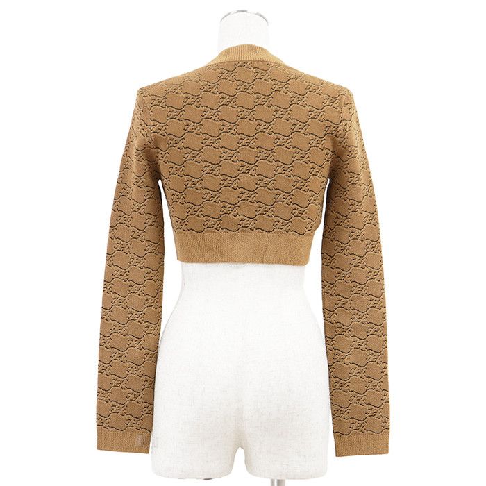 Fendi Fendi Fendi Calligraphy Short Cardigan Knitwear Textile Tops DUTY FREE for USA Size ONE SIZE - 6 Thumbnail