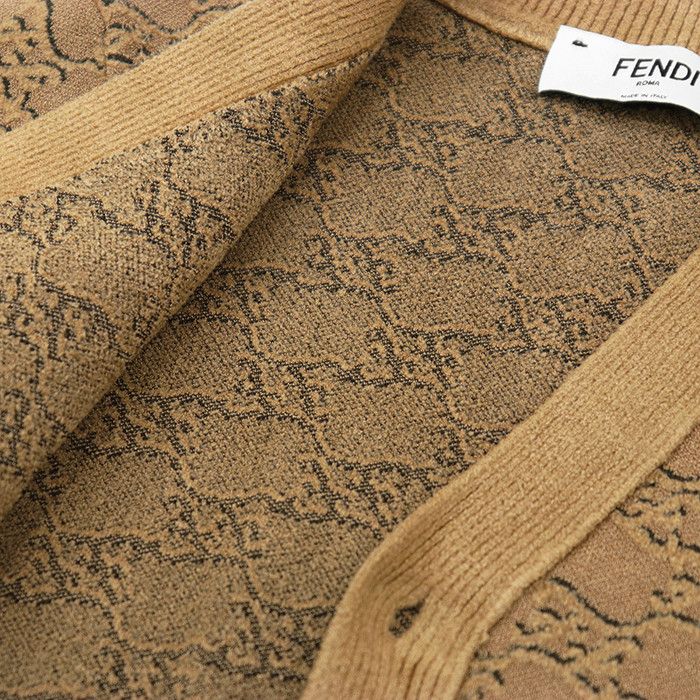 Fendi Fendi Fendi Calligraphy Short Cardigan Knitwear Textile Tops DUTY FREE for USA Size ONE SIZE - 12 Thumbnail