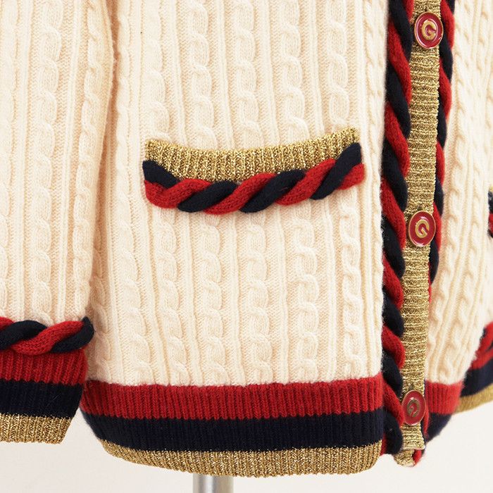 Gucci Gucci Gucci Wool Cashmere Cardigan Textile Tops DUTY FREE for USA Size ONE SIZE - 4 Thumbnail