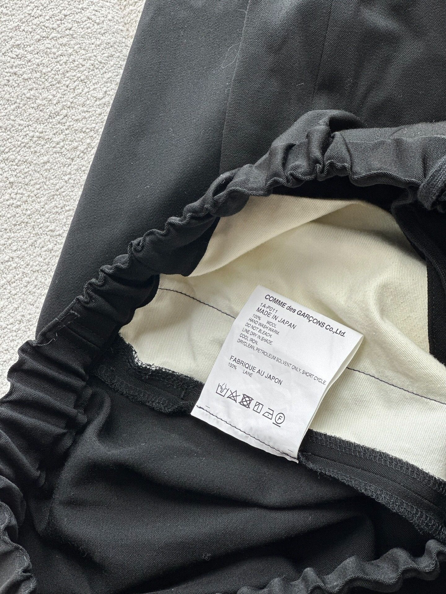 Comme des Garcons COMME DES GARCONS Black Elastic Waist Casual Pants Size US 30 / EU 46 - 6 Thumbnail