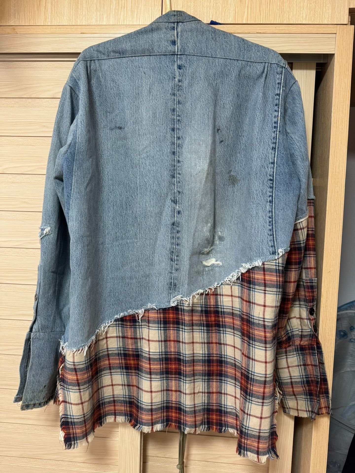 Greg Lauren Greg Lauren Denim Plaid Zip Jacket Size 3 Size US L / EU 52-54 / 3 - 7 Thumbnail
