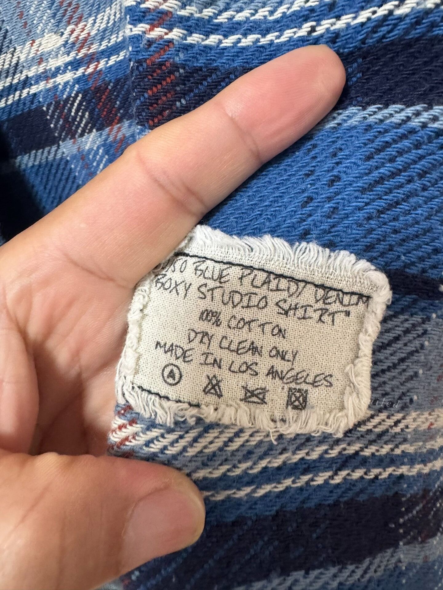 Greg Lauren Greg Lauren Plaid Shirt Distressed Denim Patchwork Size XS / US 0-2 / IT 36-38 - 3 Thumbnail