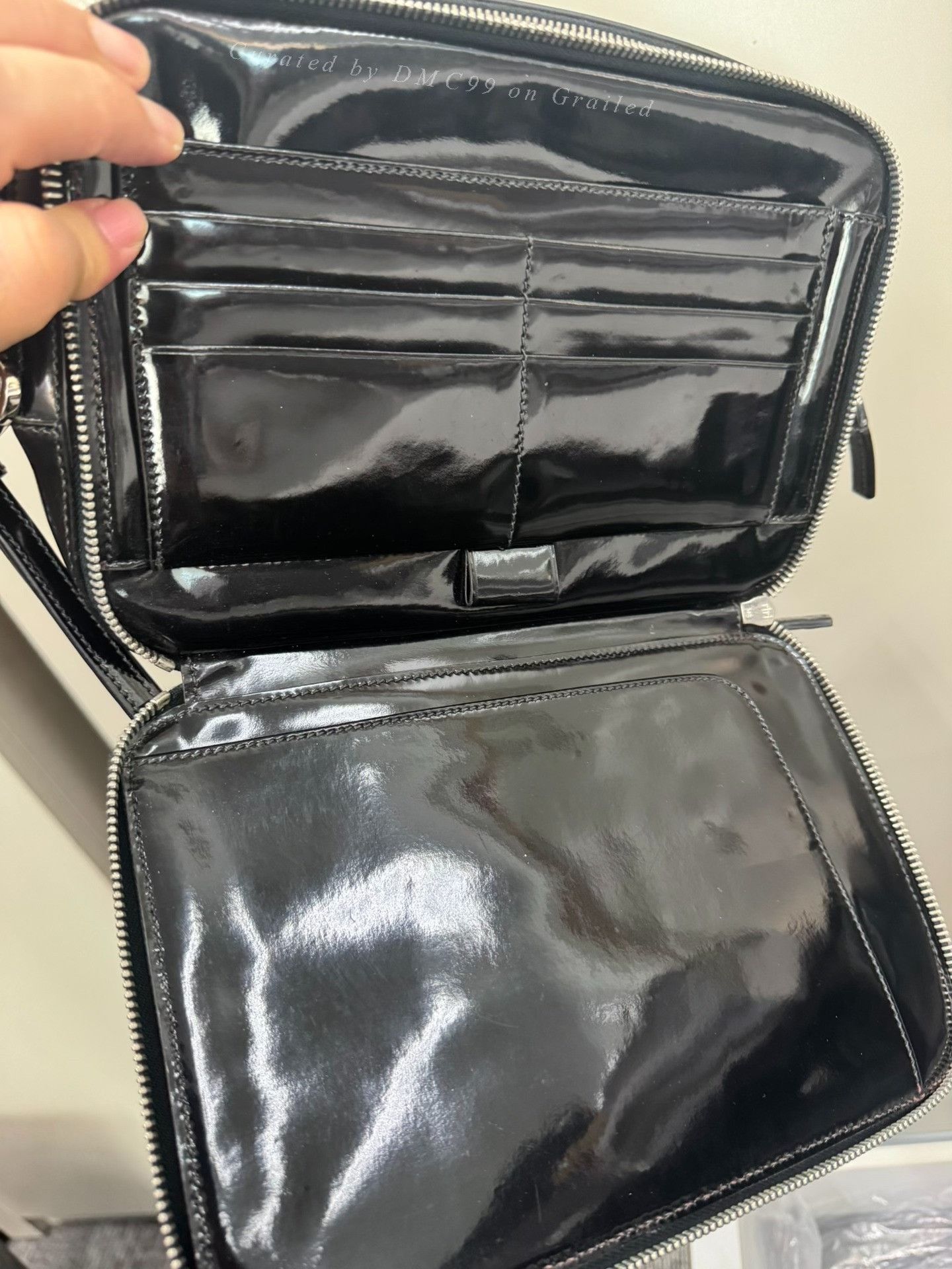Prada Prada Men's Black Leather Clutch Size ONE SIZE - 8 Thumbnail