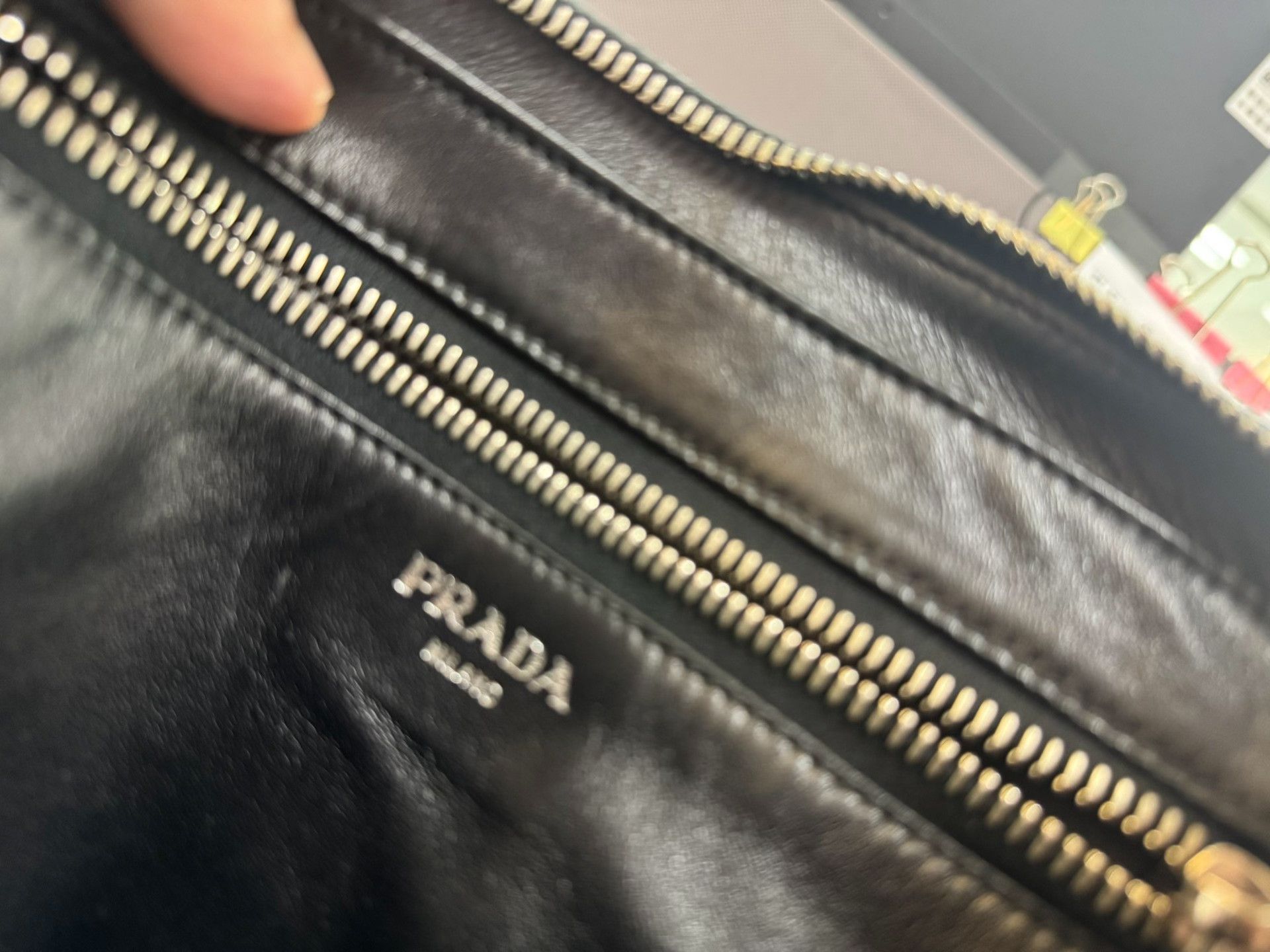 Prada Prada Men's Black Leather Clutch Size ONE SIZE - 6 Thumbnail