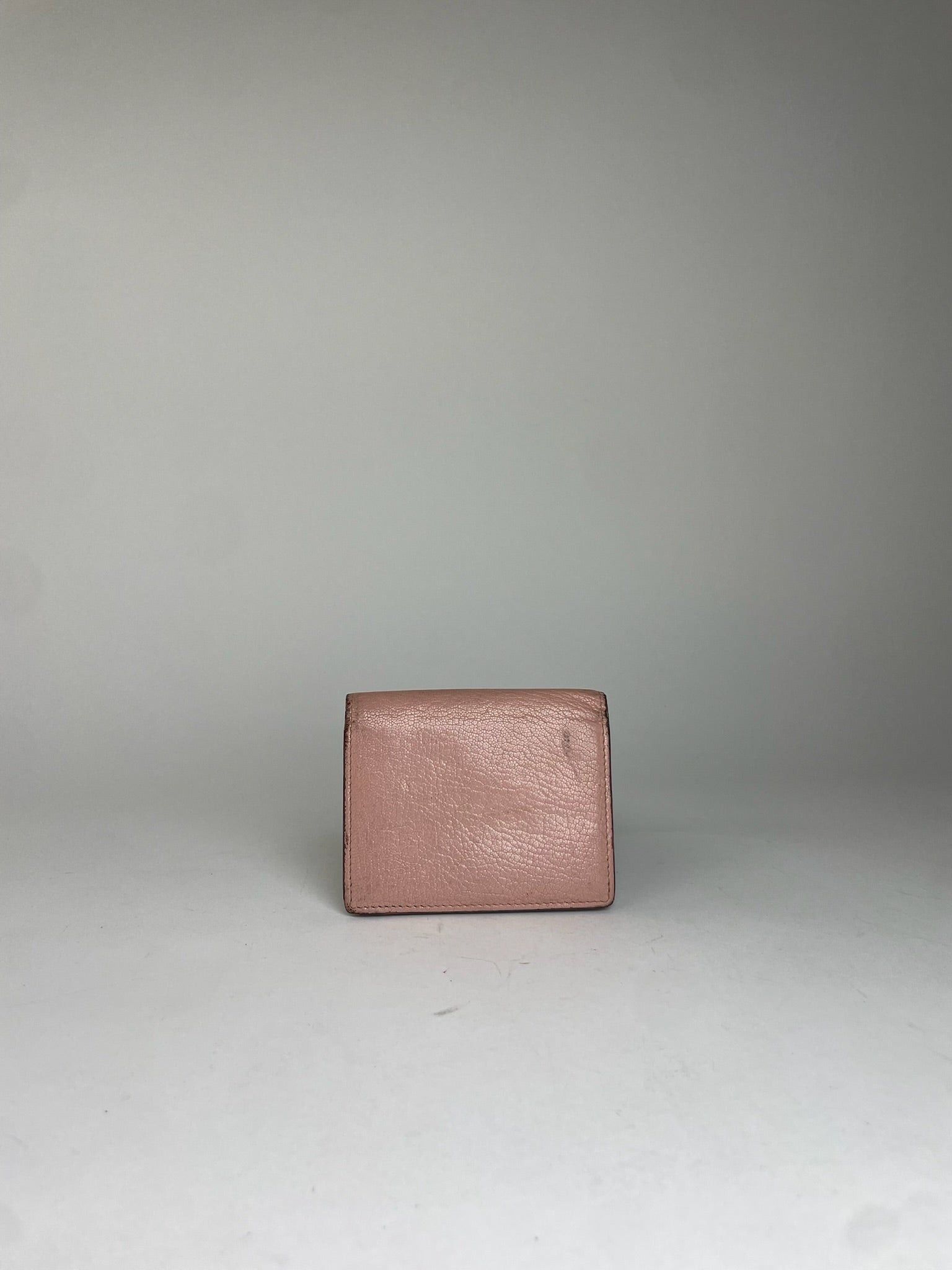 Miu Miu Distressed Leather Wallet Pink Size ONE SIZE - 2 Thumbnail