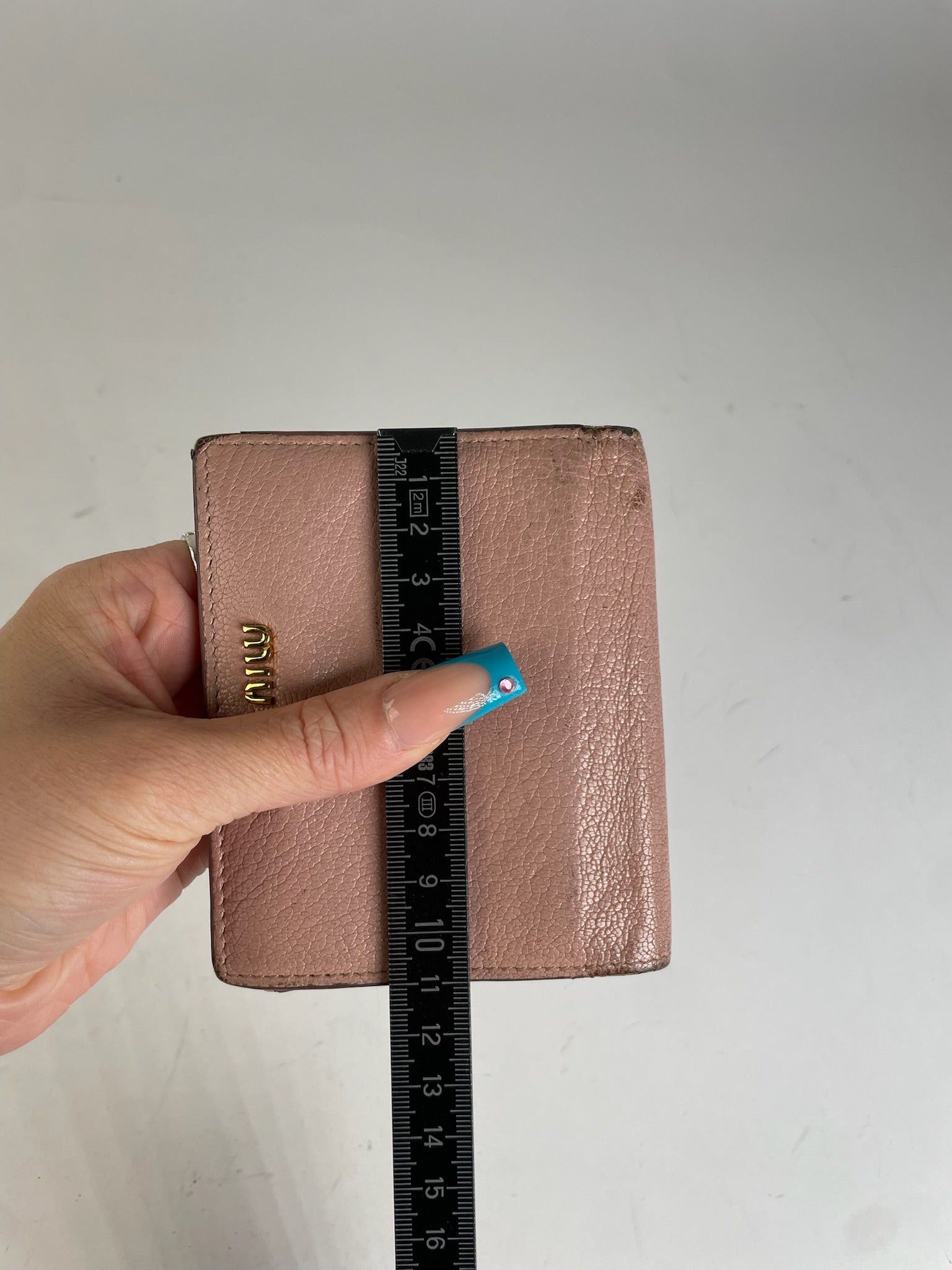Miu Miu Distressed Leather Wallet Pink Size ONE SIZE - 6 Thumbnail
