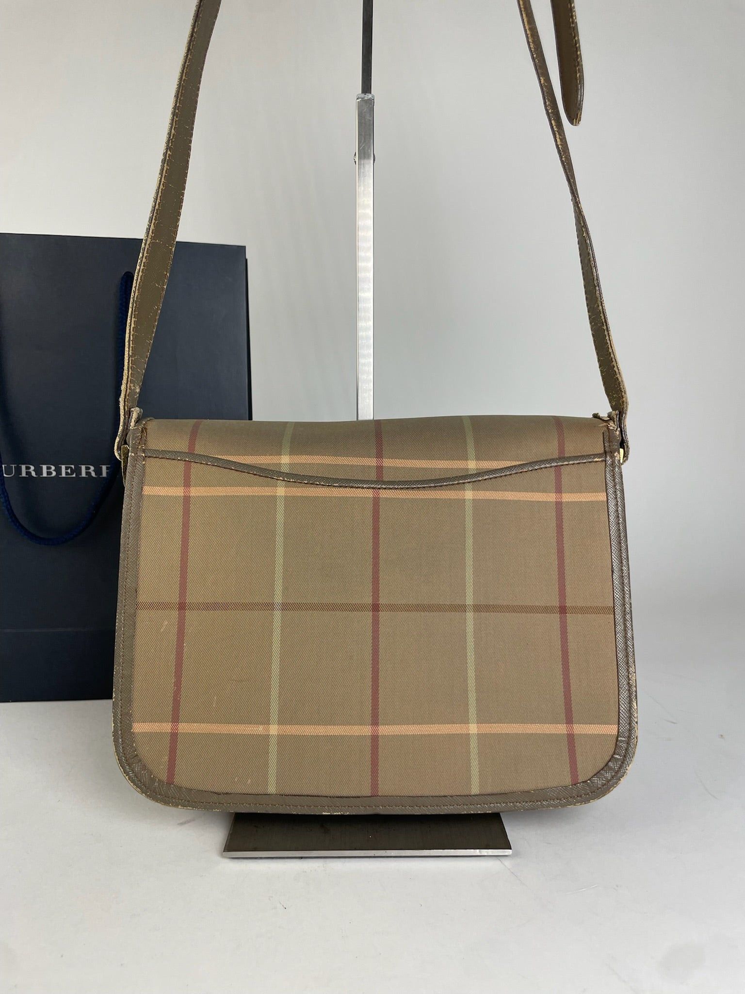Burberry Vintage Shoulder Bag Iconic Check in Beige and Brown Size ONE SIZE - 15 Thumbnail