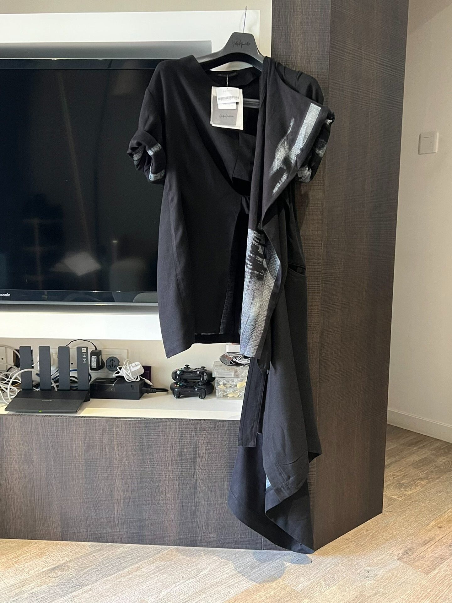 Yohji Yamamoto Yohji Yamamoto 22SS Graffiti Drape Coat Size L / US 10 / IT 46 - 2 Thumbnail