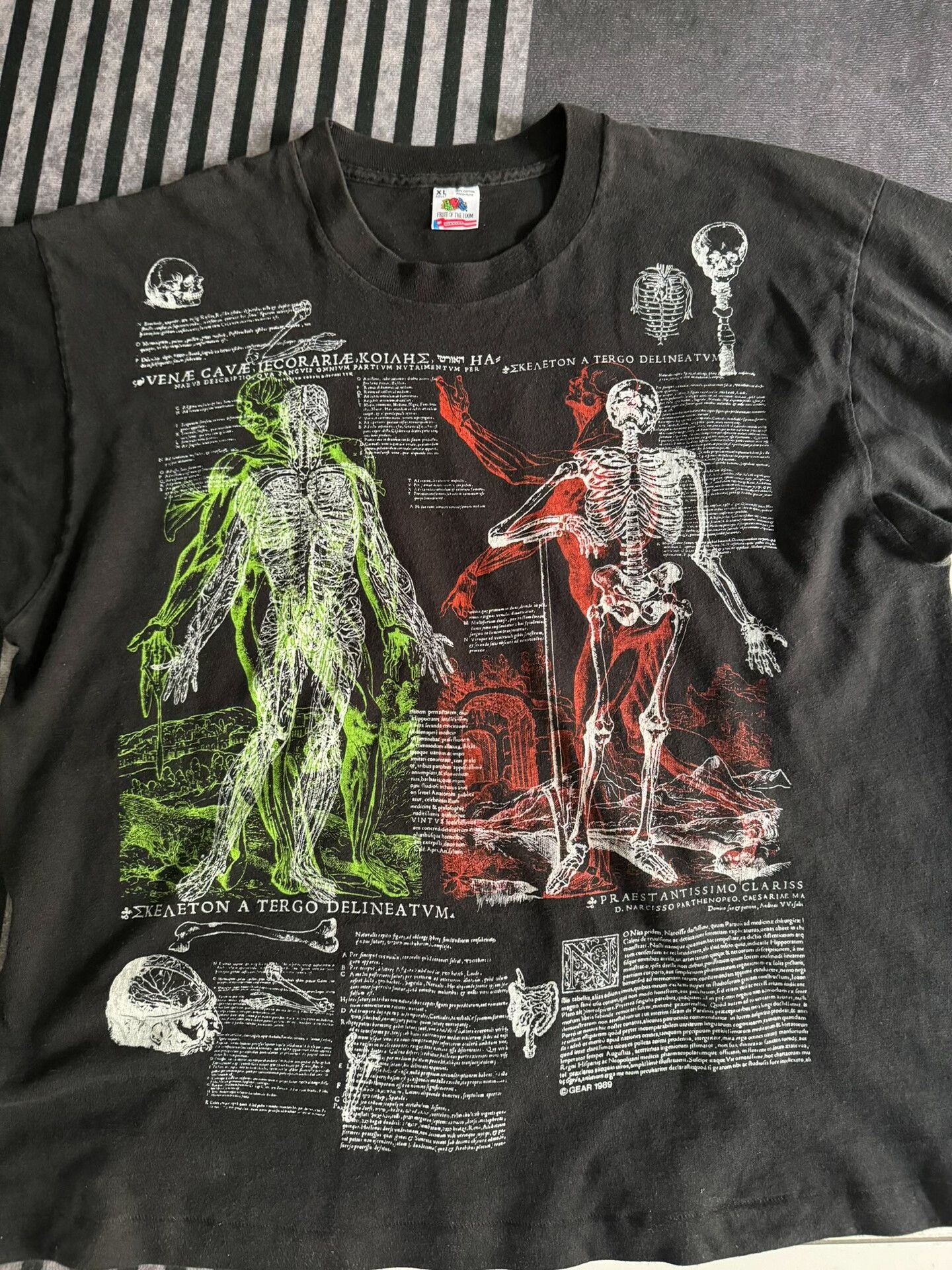 Vintage Vintage Anatomy Skeleton Latin AOP Shirt Size US XL / EU 56 / 4 - 2 Thumbnail
