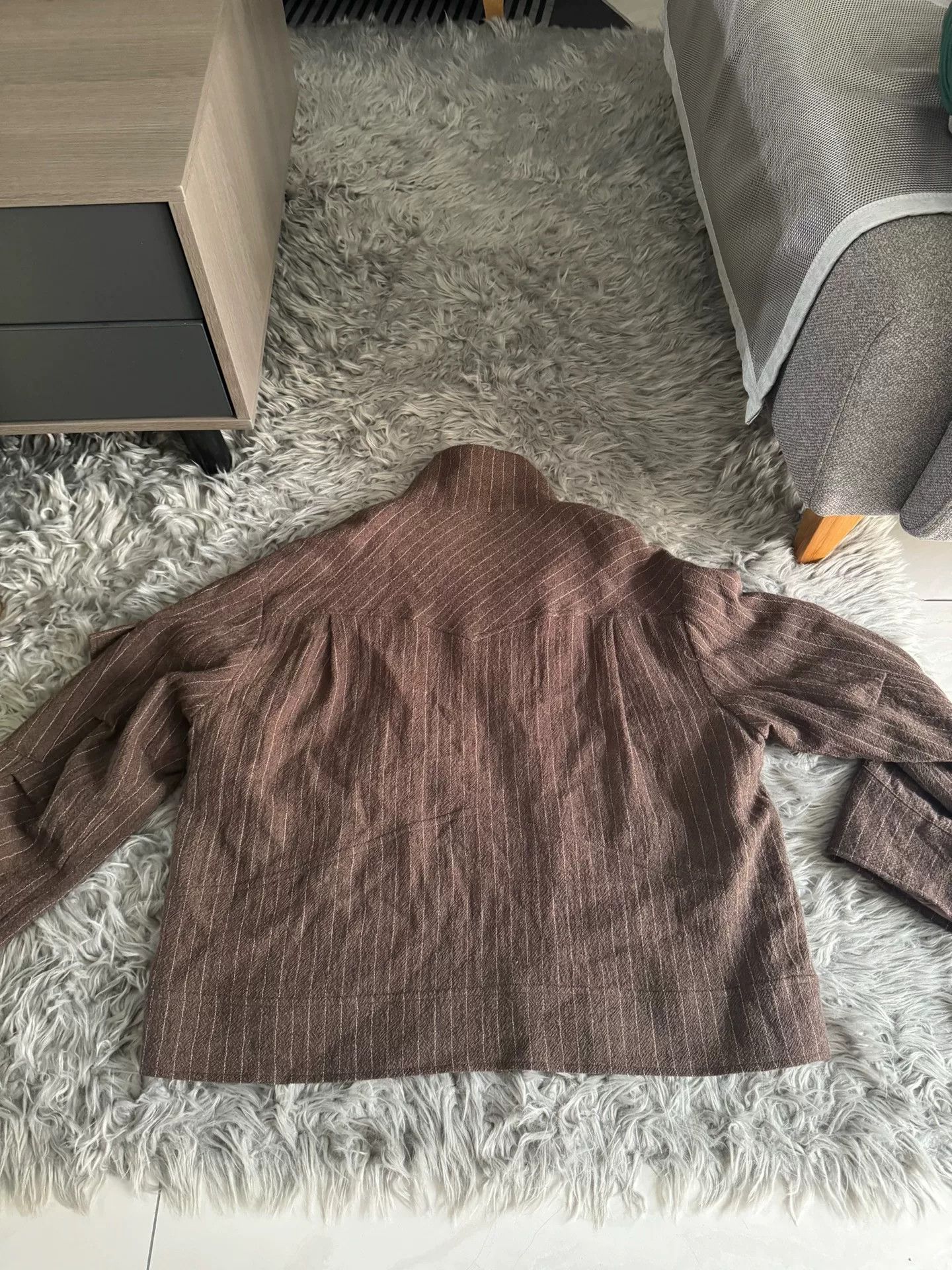 ROCKSTEADY Rocksteady Brown Wool Stripe Zip Jacket Size US M / EU 48-50 / 2 - 5 Thumbnail