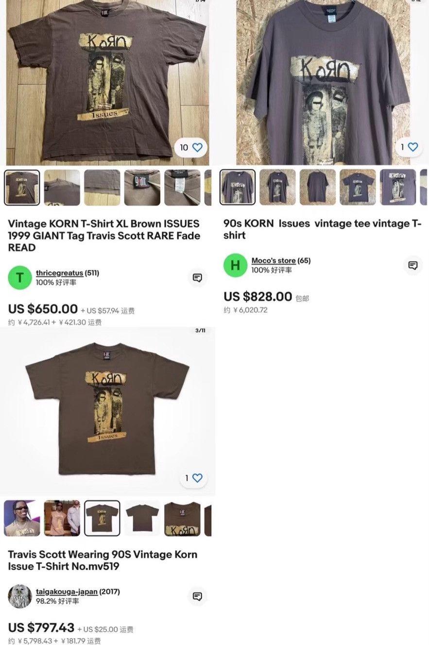 Vintage Vintage Korn Band Travis Scott Tee Size US M / EU 48-50 / 2 - 5 Thumbnail