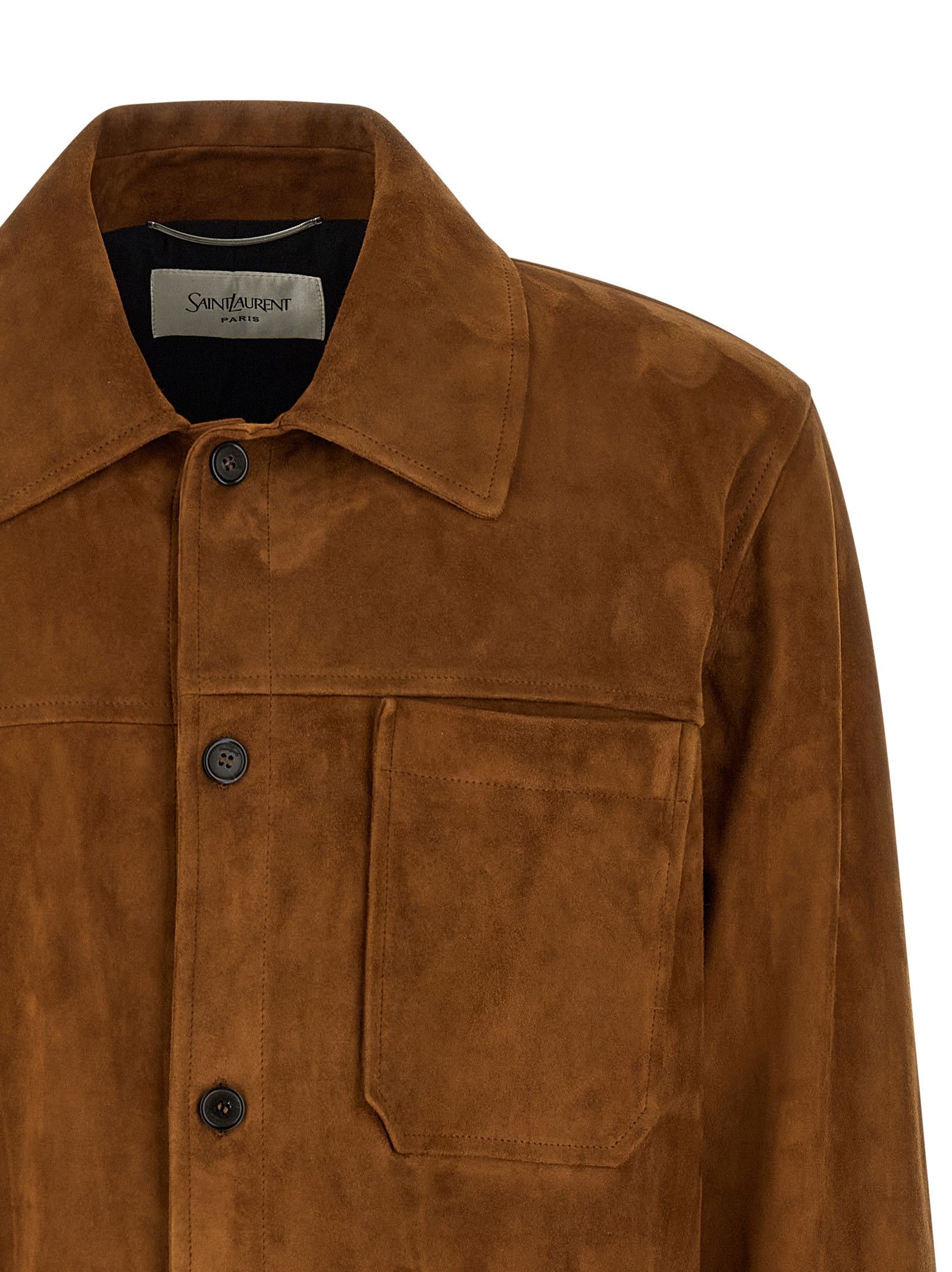 Saint Laurent Paris Suede overshirt Size US L / EU 52-54 / 3 - 3 Thumbnail