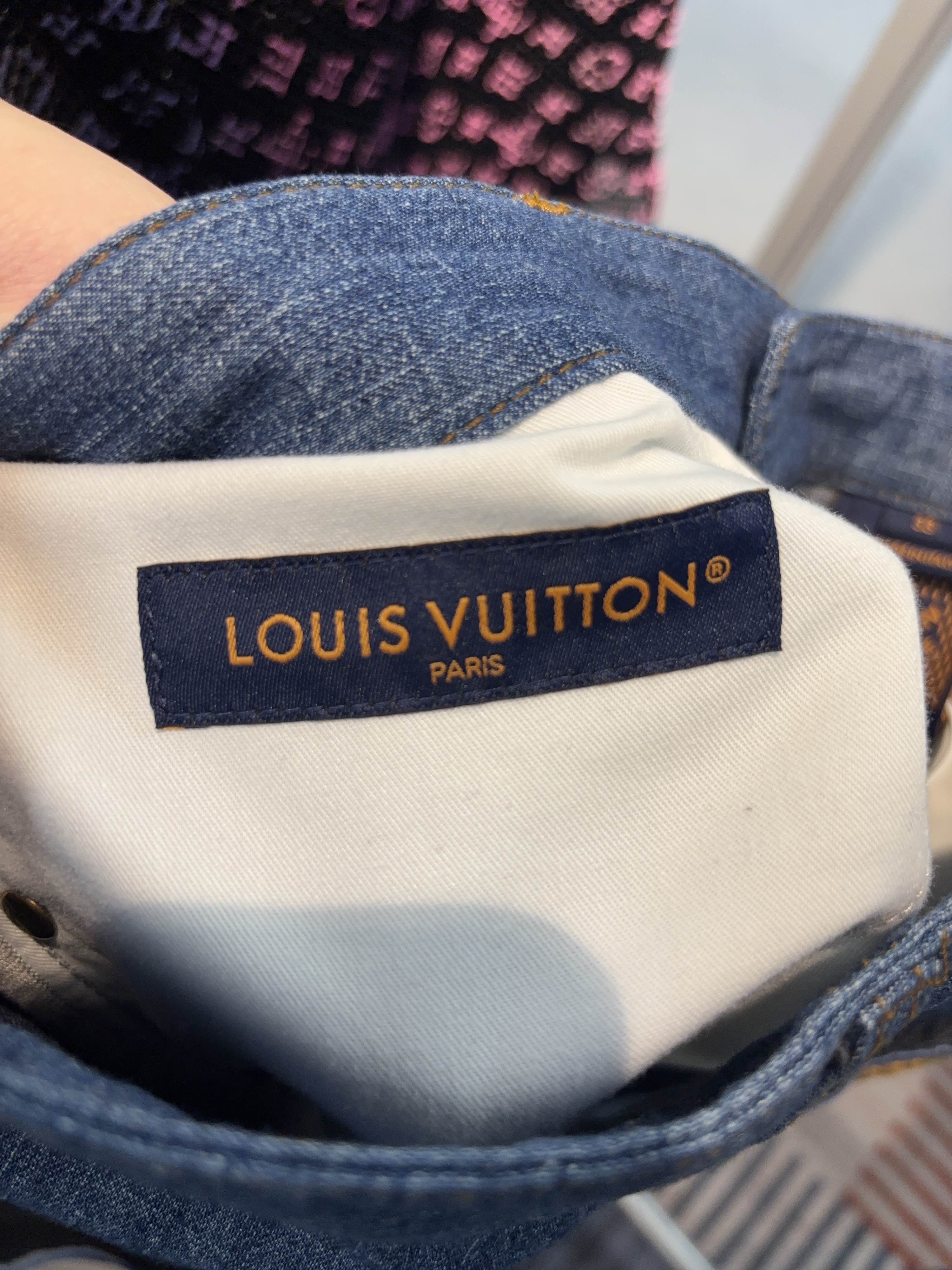 Louis Vuitton Louis Vuitton Rope Embroidery Denim Shorts Size 33 Size US 33 - 3 Thumbnail