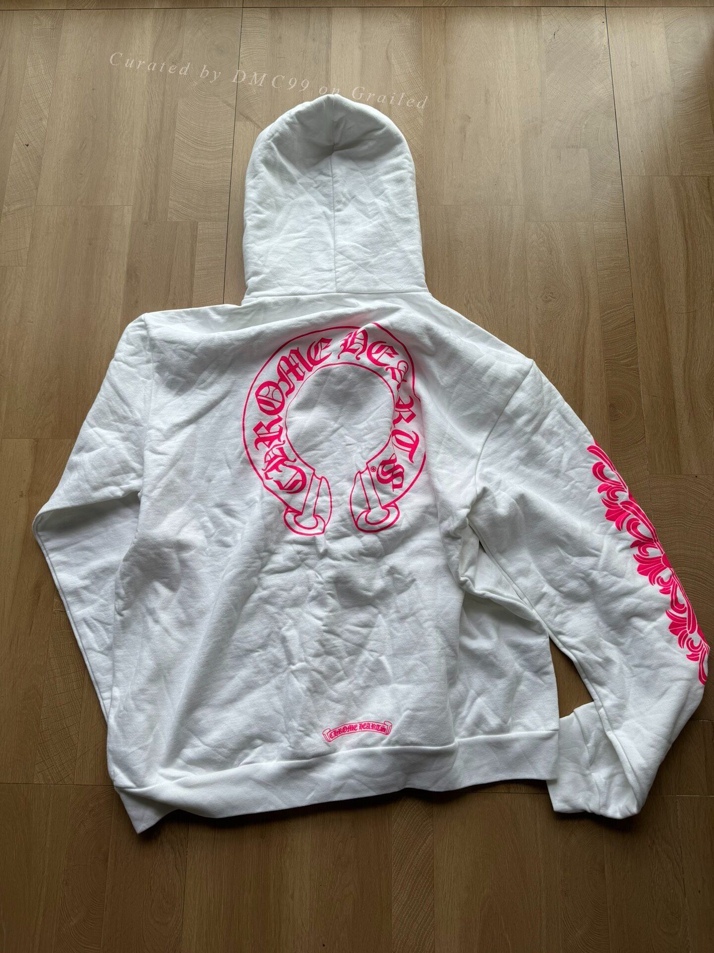 Chrome Hearts Chrome Hearts White Pink Horseshoe Logo Hoodie Size L / US 10 / IT 46 - 4 Thumbnail