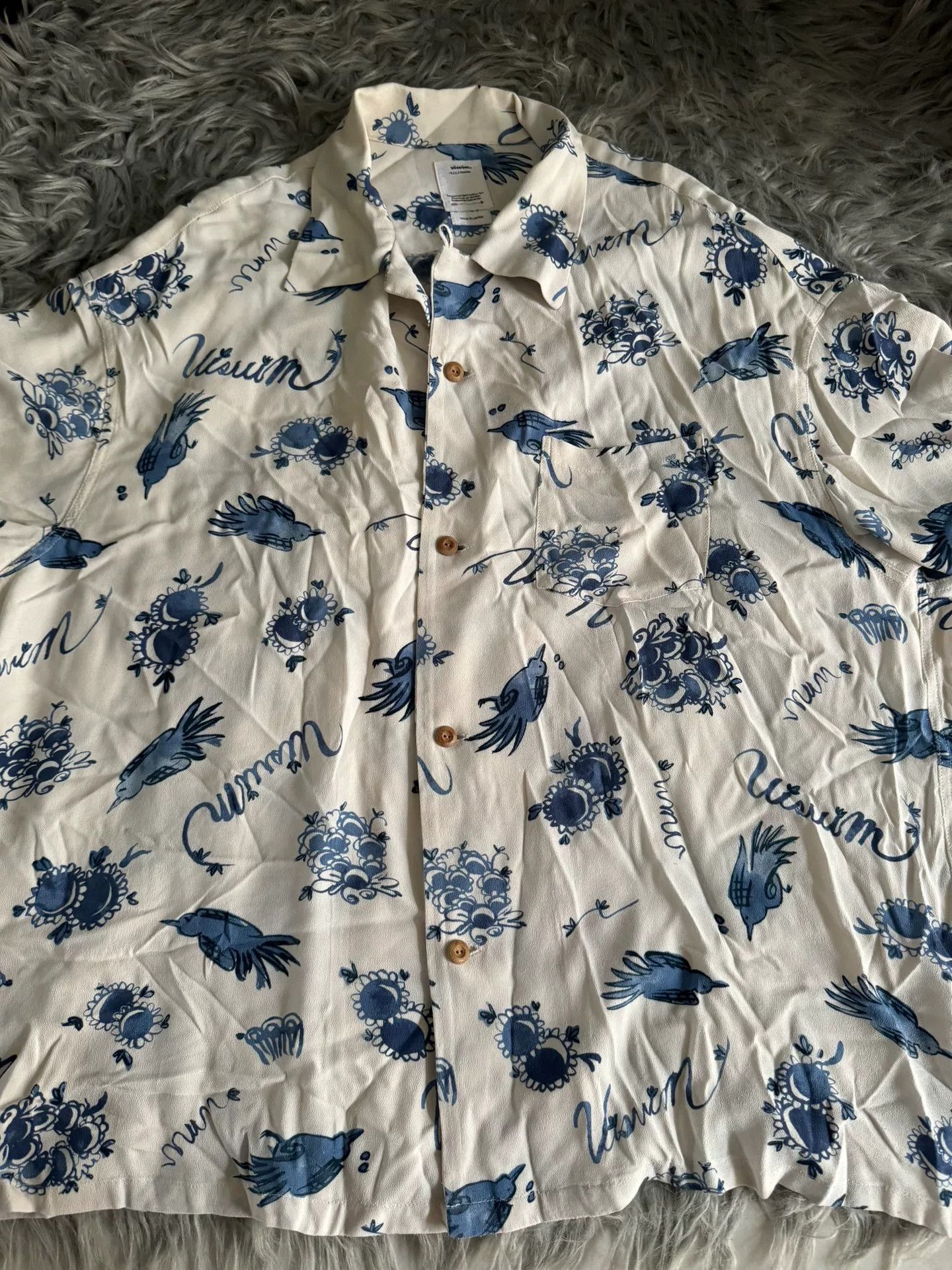 Visvim visvim White Printed Short-Sleeve Shirt Size US M / EU 48-50 / 2 - 2 Thumbnail