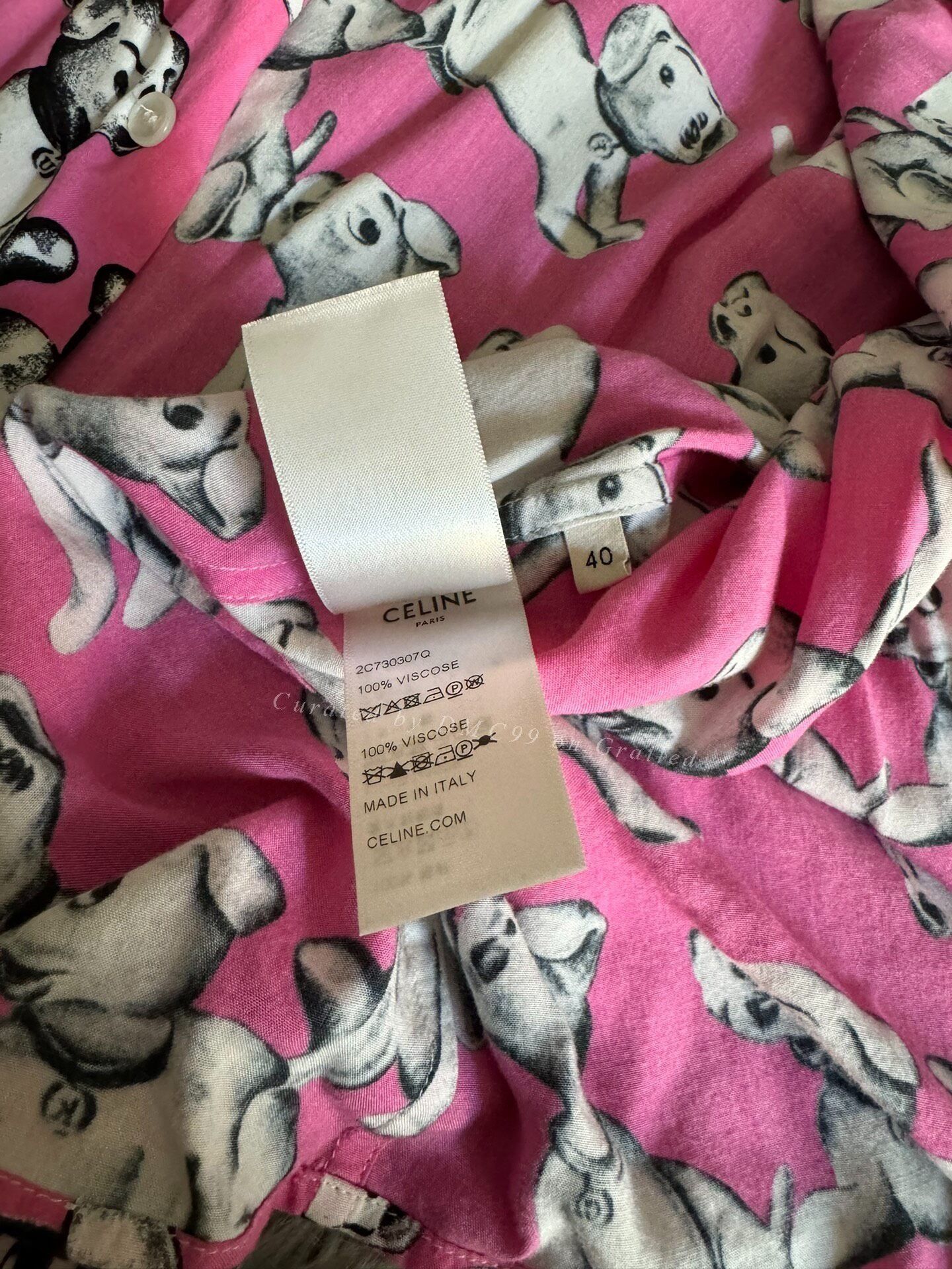 Celine Celine Pink Puppy Short-Sleeve Shirt Size S / US 4 / IT 40 - 5 Thumbnail
