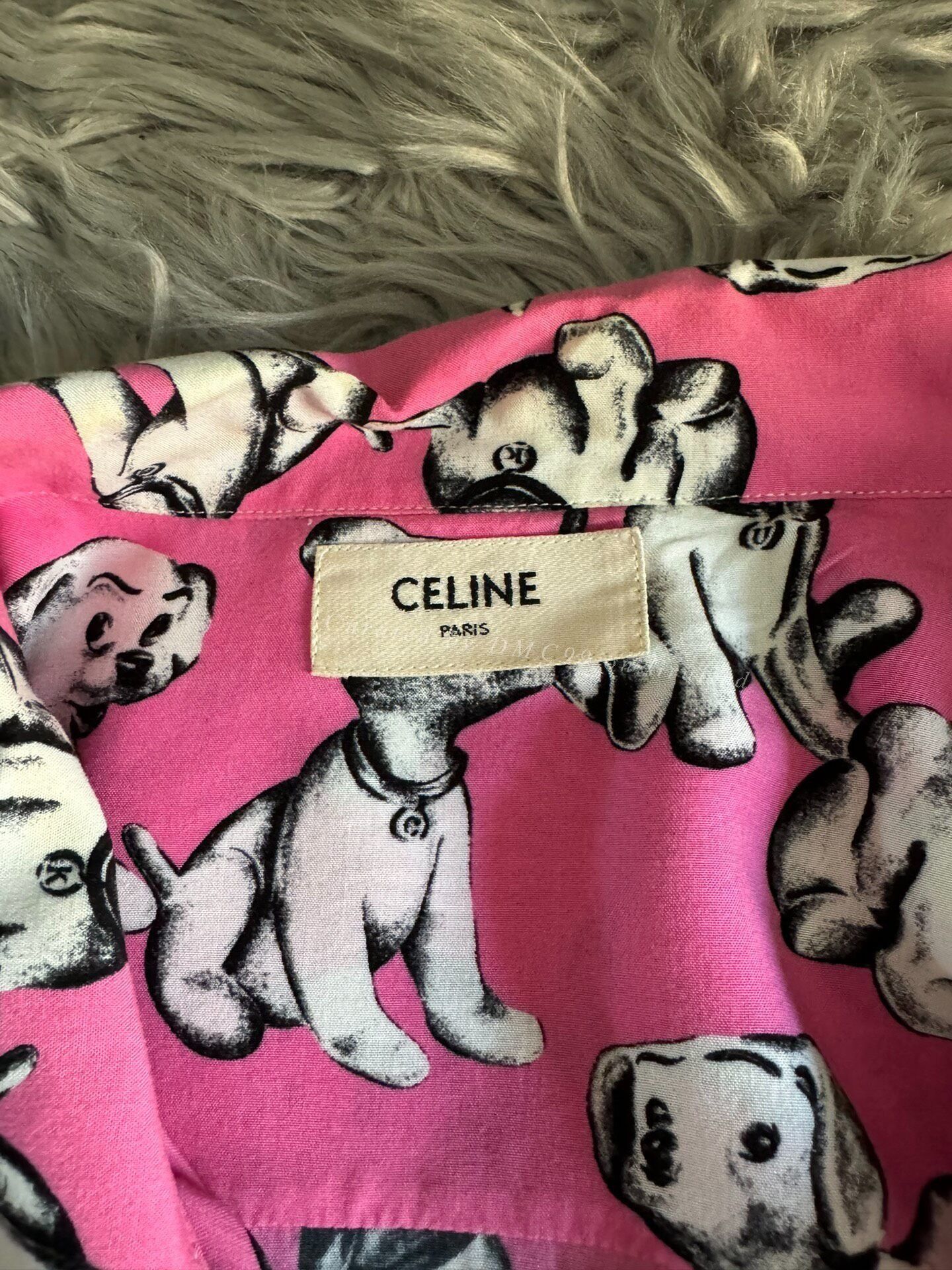 Celine Celine Pink Puppy Short-Sleeve Shirt Size S / US 4 / IT 40 - 2 Thumbnail