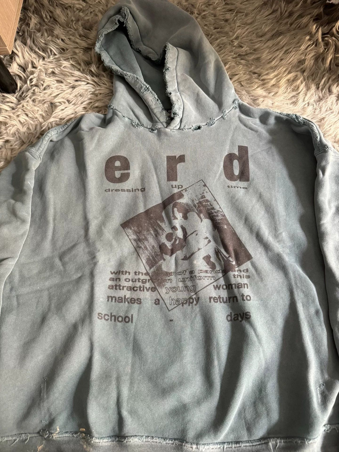 Enfants Riches Deprimes ERD 23FW Blue Washed School Illustration Hoodie Size US S / EU 44-46 / 1 - 2 Thumbnail