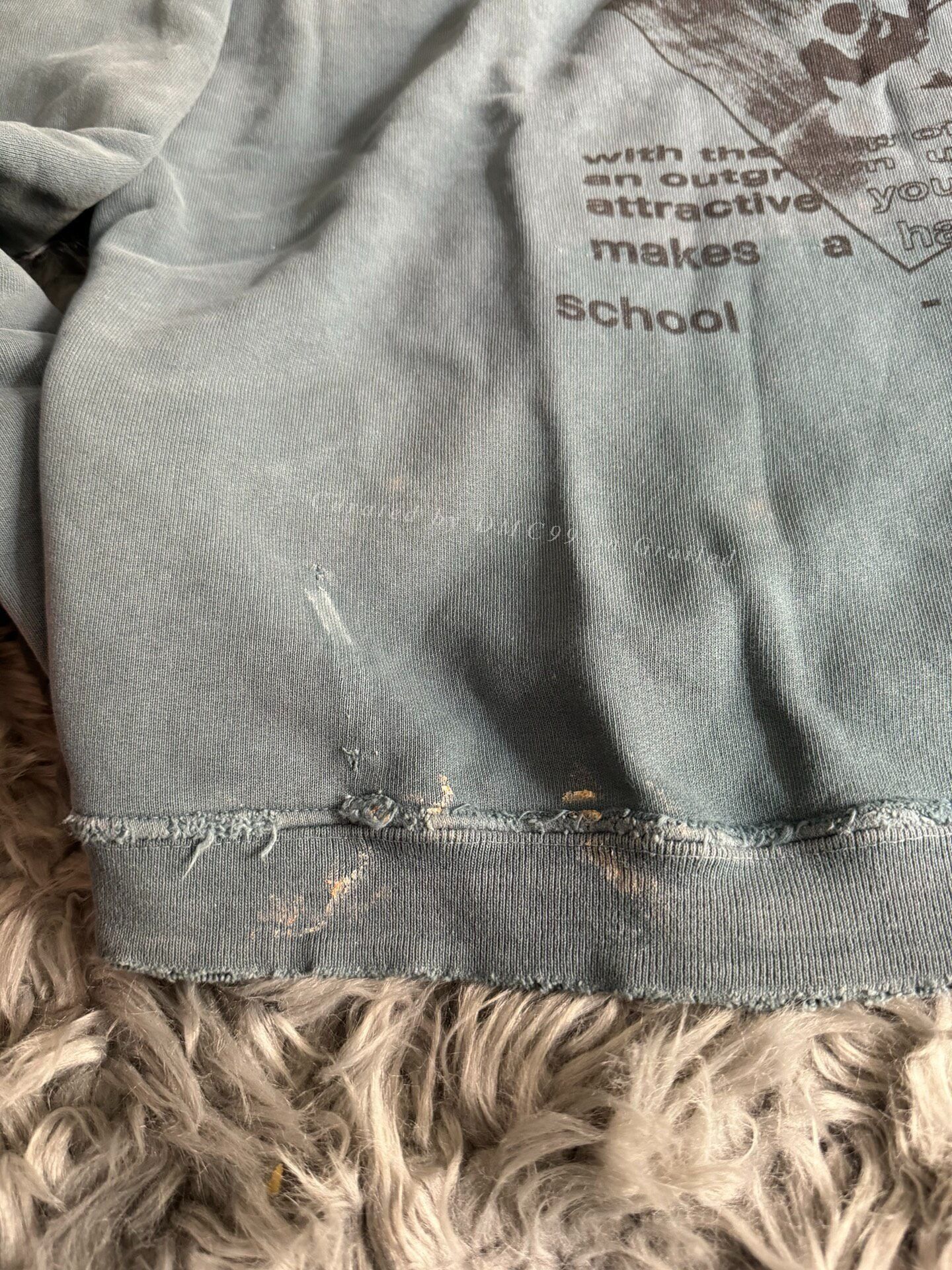 Enfants Riches Deprimes ERD 23FW Blue Washed School Illustration Hoodie Size US S / EU 44-46 / 1 - 3 Thumbnail