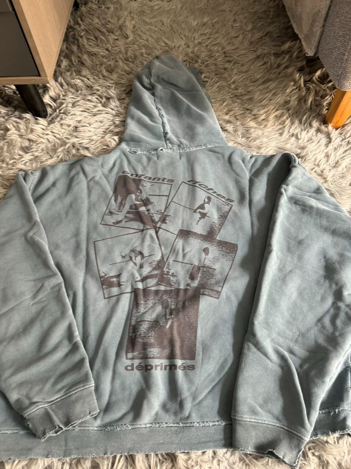 Enfants Riches Deprimes ERD 23FW Blue Washed School Illustration Hoodie Size US S / EU 44-46 / 1 - 4 Thumbnail