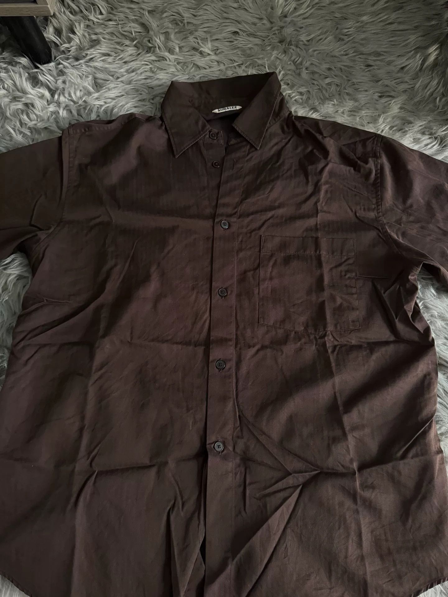 Auralee Auralee Brown Short-Sleeve Shirt Size US XL / EU 56 / 4 - 2 Thumbnail