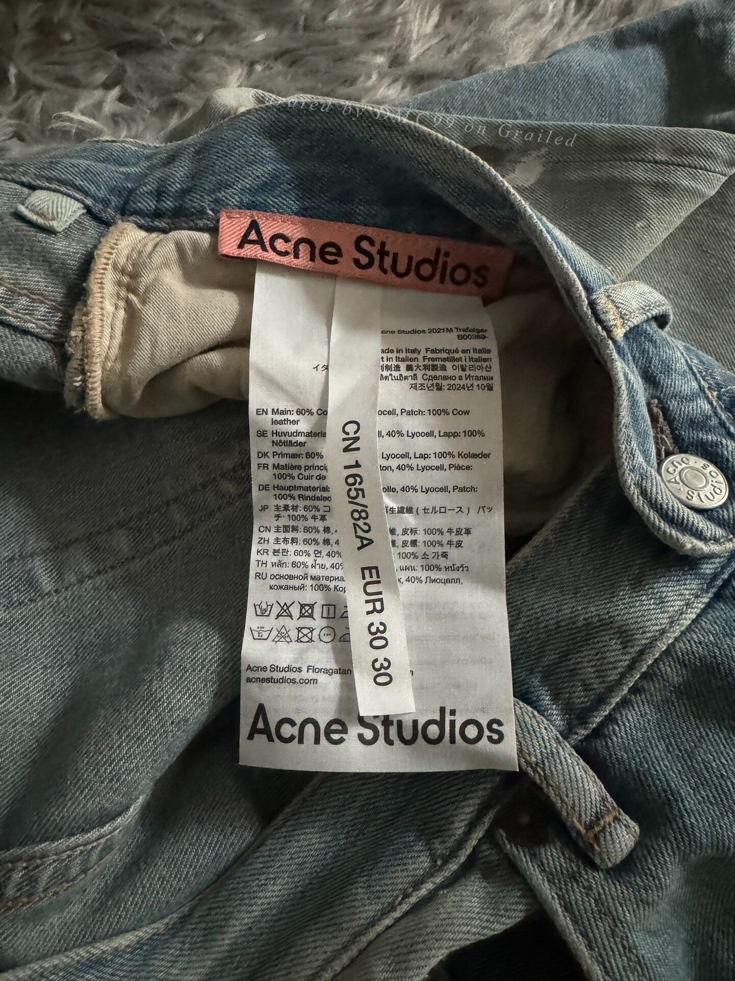 Acne Studios Acne Studios Light Blue Splatter Jeans Size US 30 / EU 46 - 3 Thumbnail
