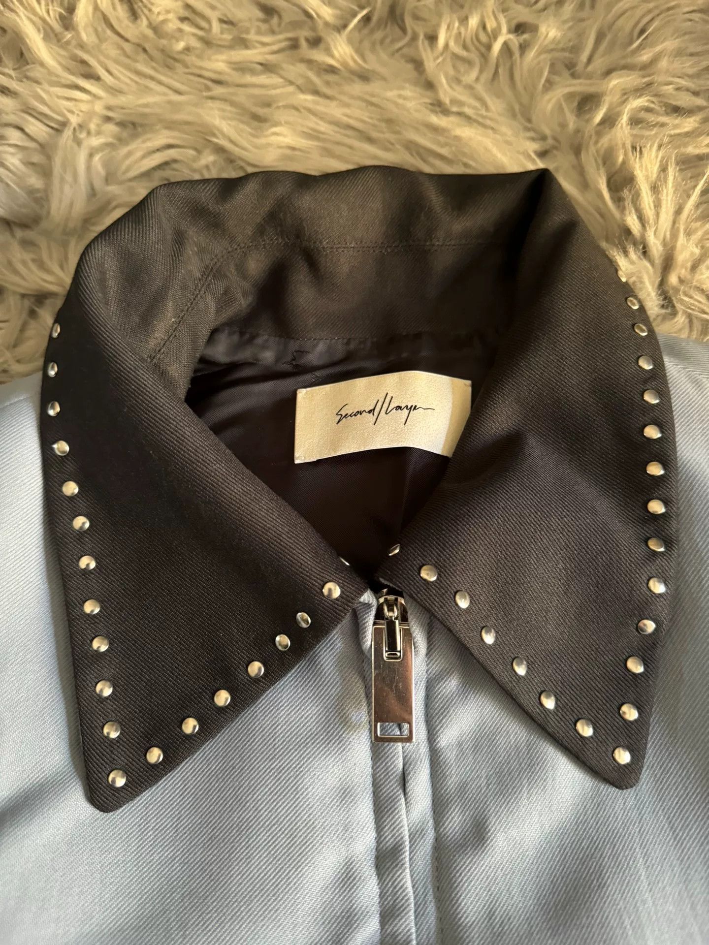 DEN IM by SIKI IM Second Layer Haze Blue Rivet Collar Jacket Size US M / EU 48-50 / 2 - 3 Thumbnail