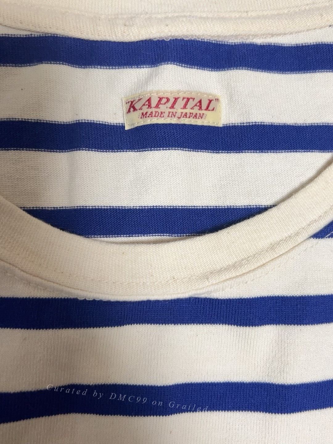 Kapital Kapital New Smiley Blue Striped T-shirt Size US XXL / EU 58 / 5 - 4 Thumbnail