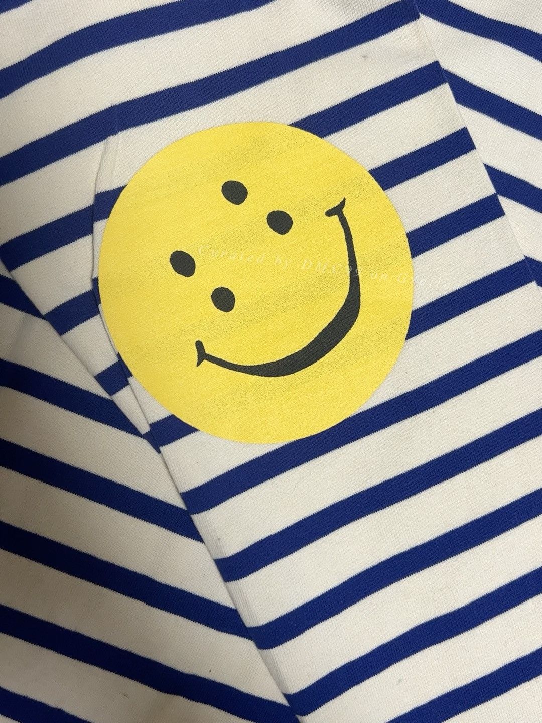 Kapital Kapital New Smiley Blue Striped T-shirt Size US XXL / EU 58 / 5 - 2 Thumbnail
