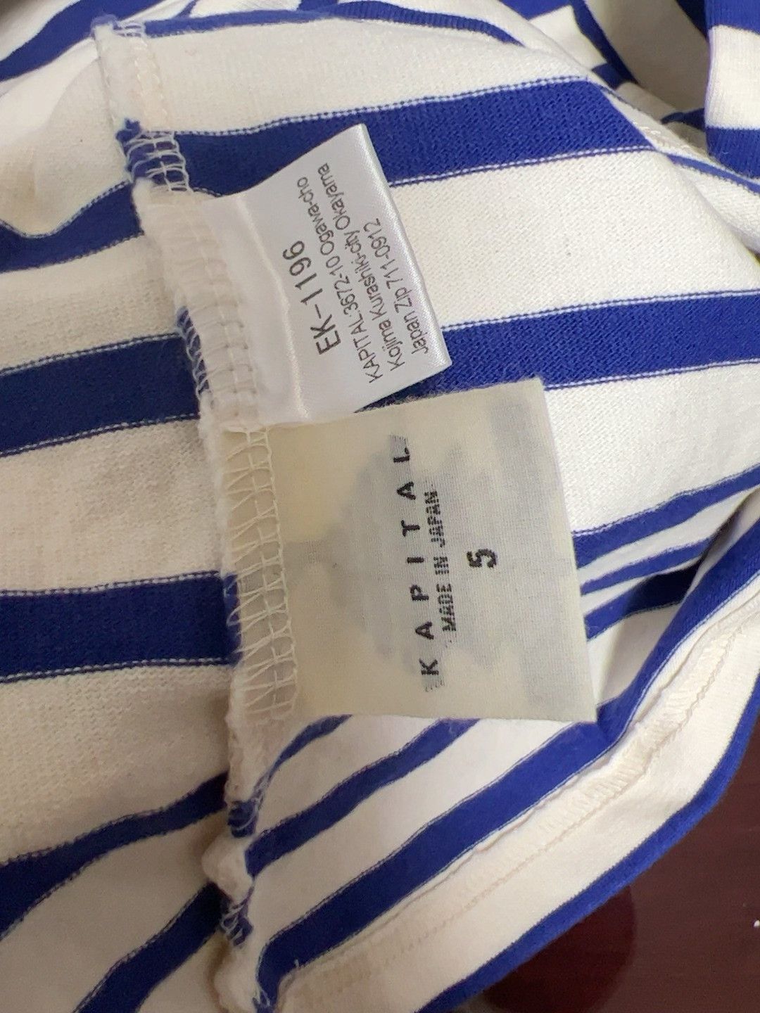 Kapital Kapital New Smiley Blue Striped T-shirt Size US XXL / EU 58 / 5 - 5 Thumbnail