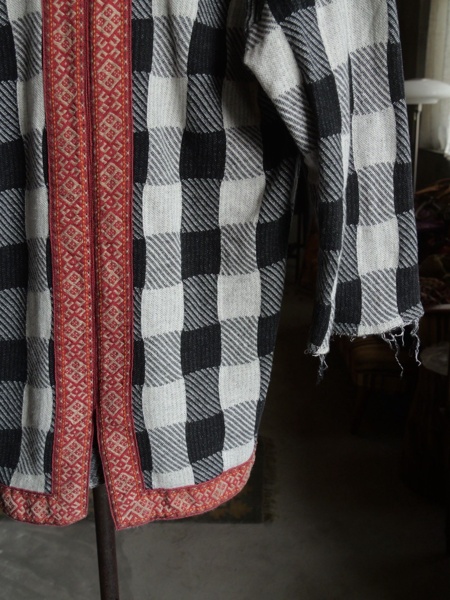 Kapital Kapital Black White Check Patchwork Raw Edge Top Size US XS / EU 42 / 0 - 6 Thumbnail