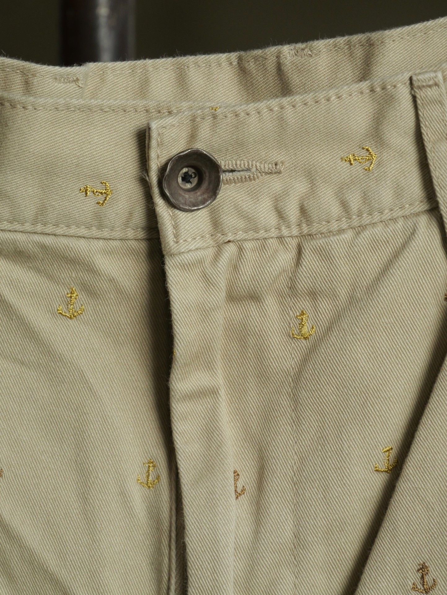 Kapital Kapital Khaki Anchor Embroidered Shorts Size US 26 / EU 42 - 2 Thumbnail