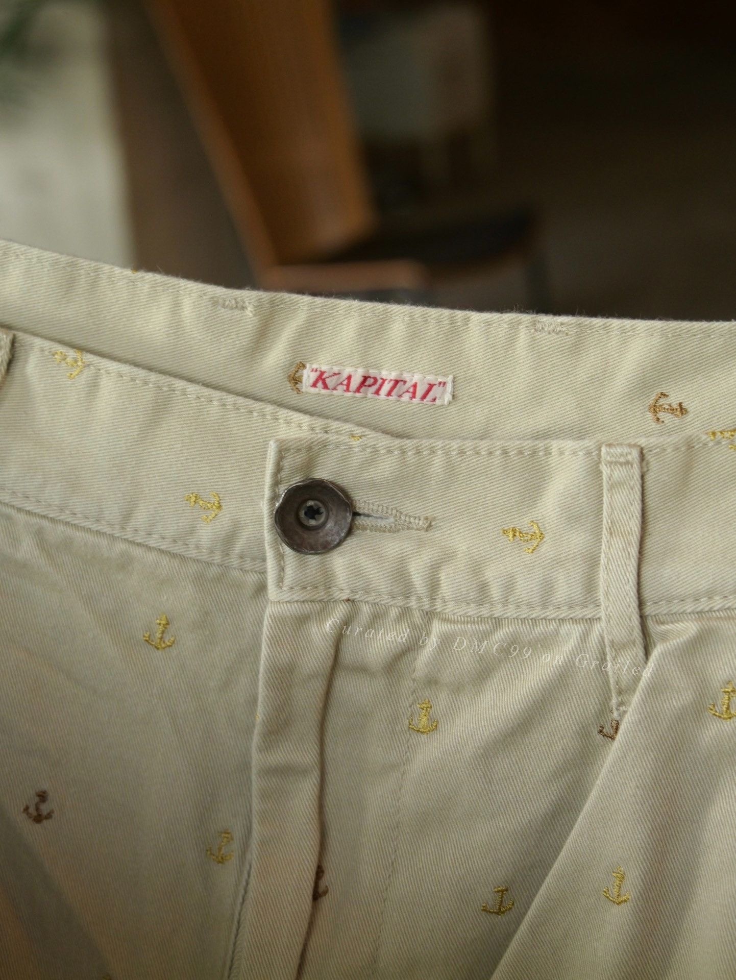 Kapital Kapital Khaki Anchor Embroidered Shorts Size US 26 / EU 42 - 8 Thumbnail