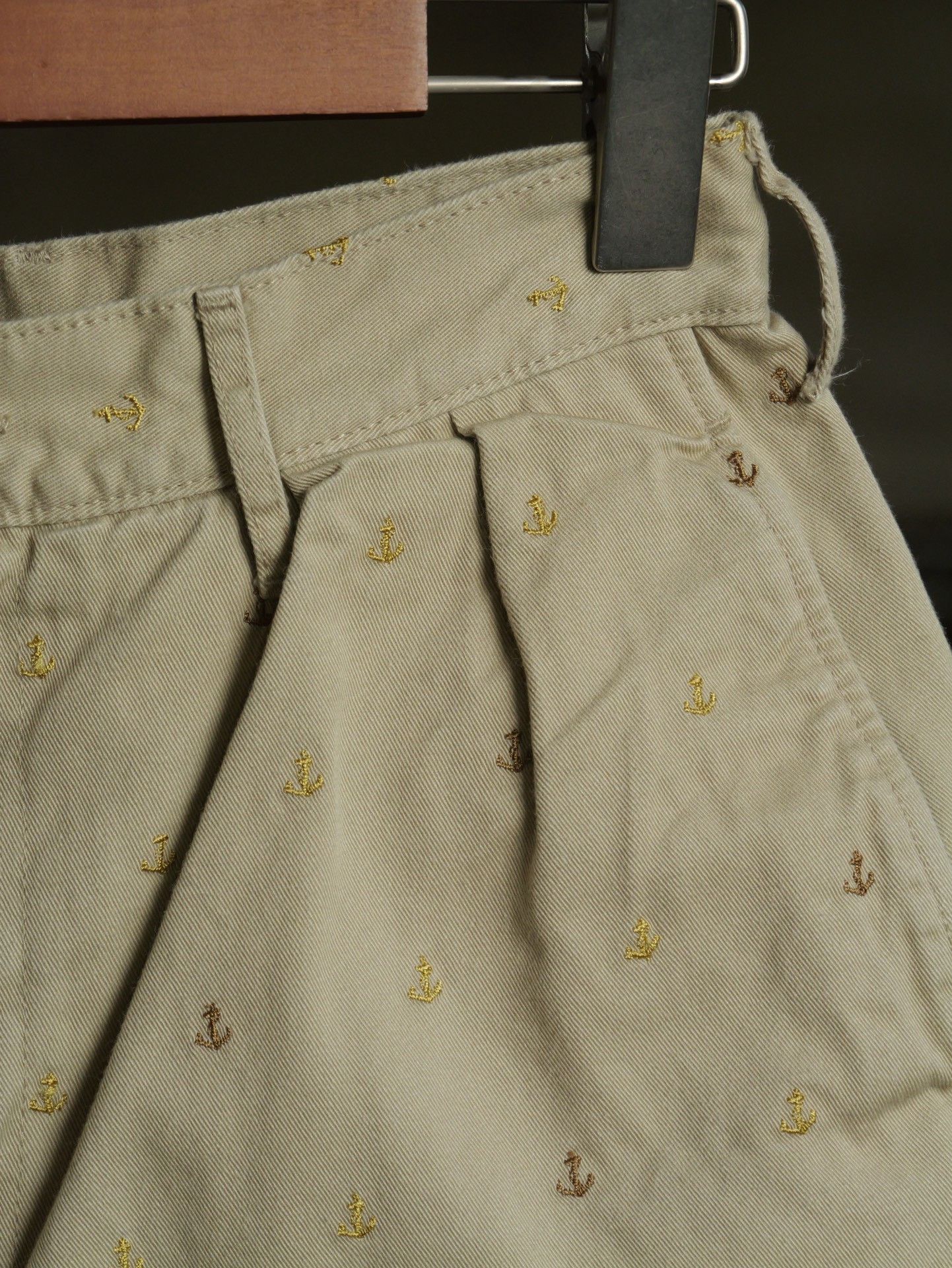 Kapital Kapital Khaki Anchor Embroidered Shorts Size US 26 / EU 42 - 4 Thumbnail