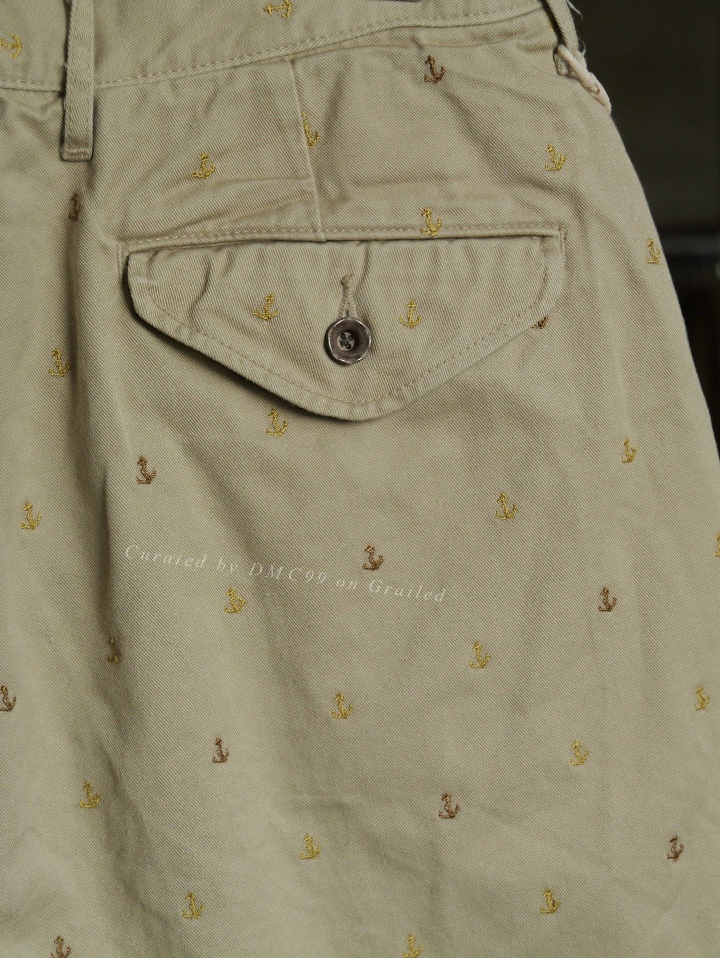 Kapital Kapital Khaki Anchor Embroidered Shorts Size US 26 / EU 42 - 6 Thumbnail